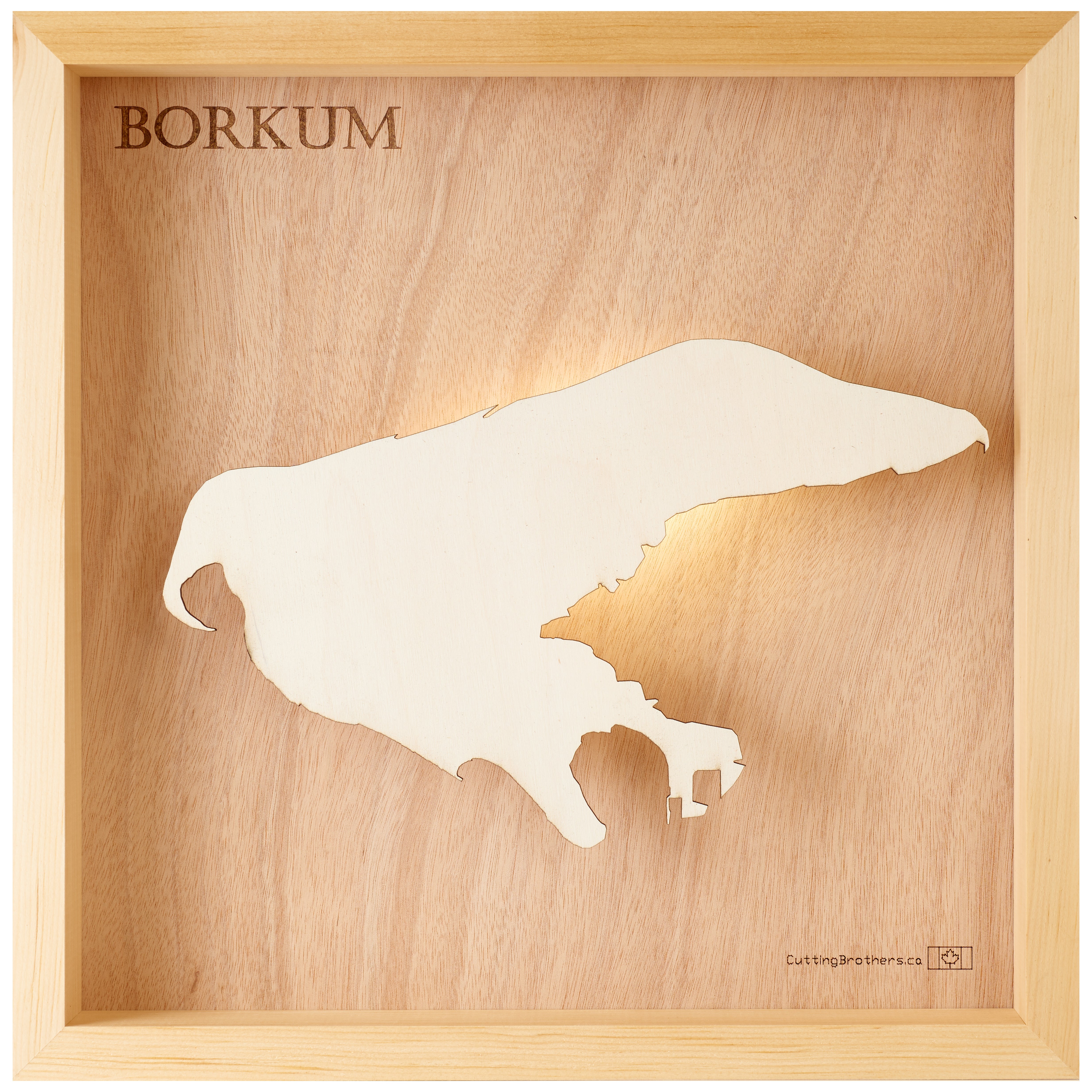 BORKUM 3D Holz INSEL LICHT KARTE (LED)