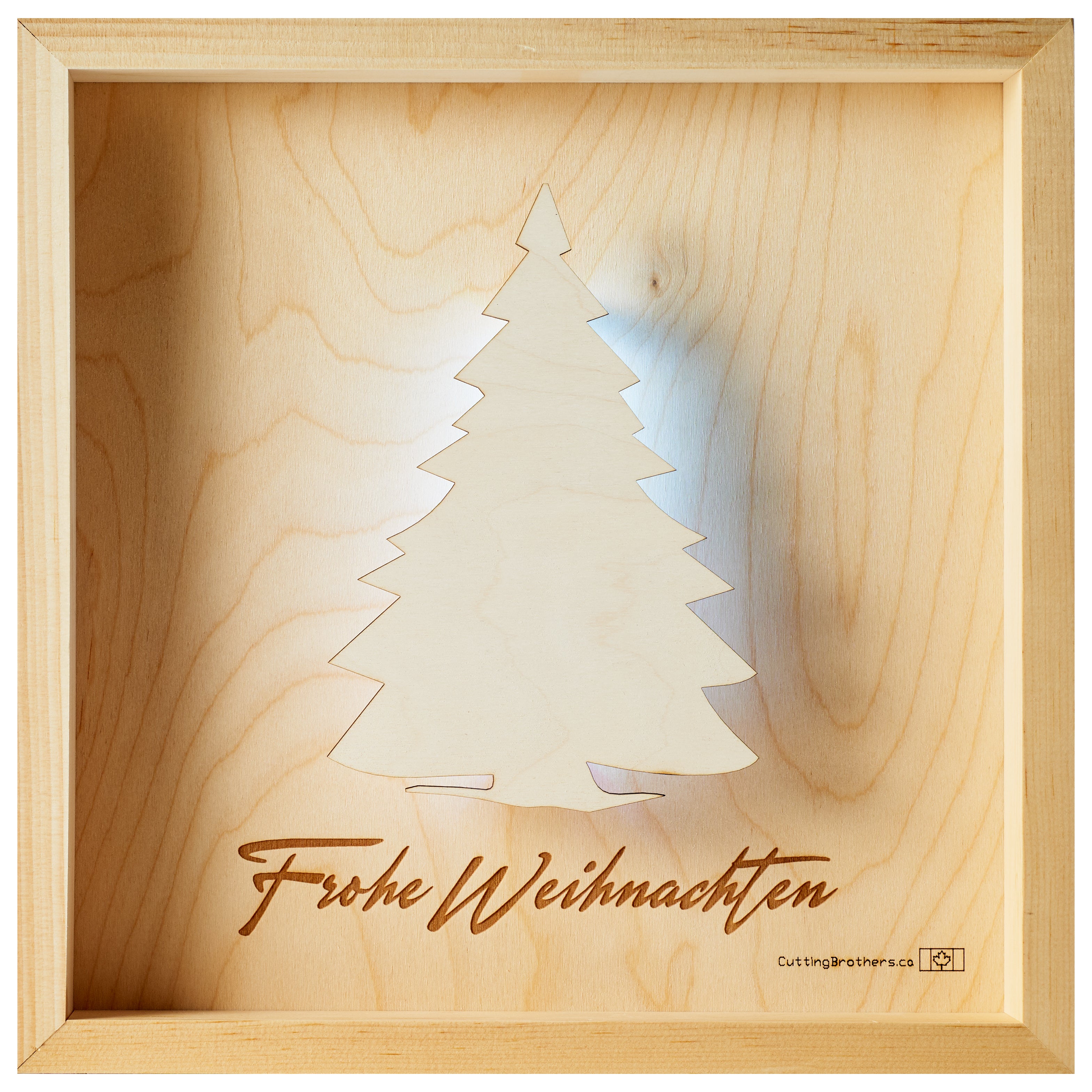 CHRISTMAS TREE (Frohe Weihnachten) Holz LICHT KARTE