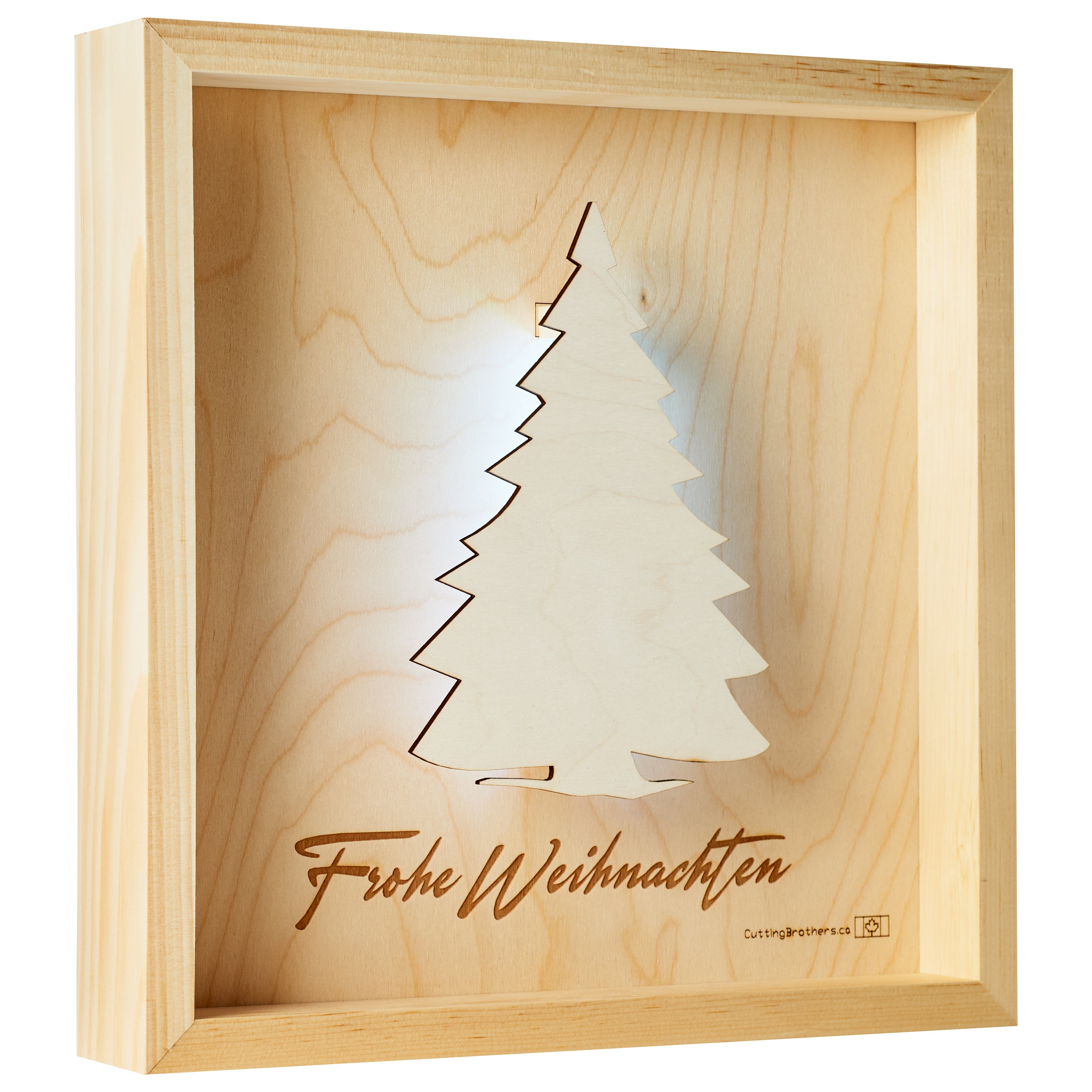 CHRISTMAS TREE (Frohe Weihnachten) Holz LICHT KARTE