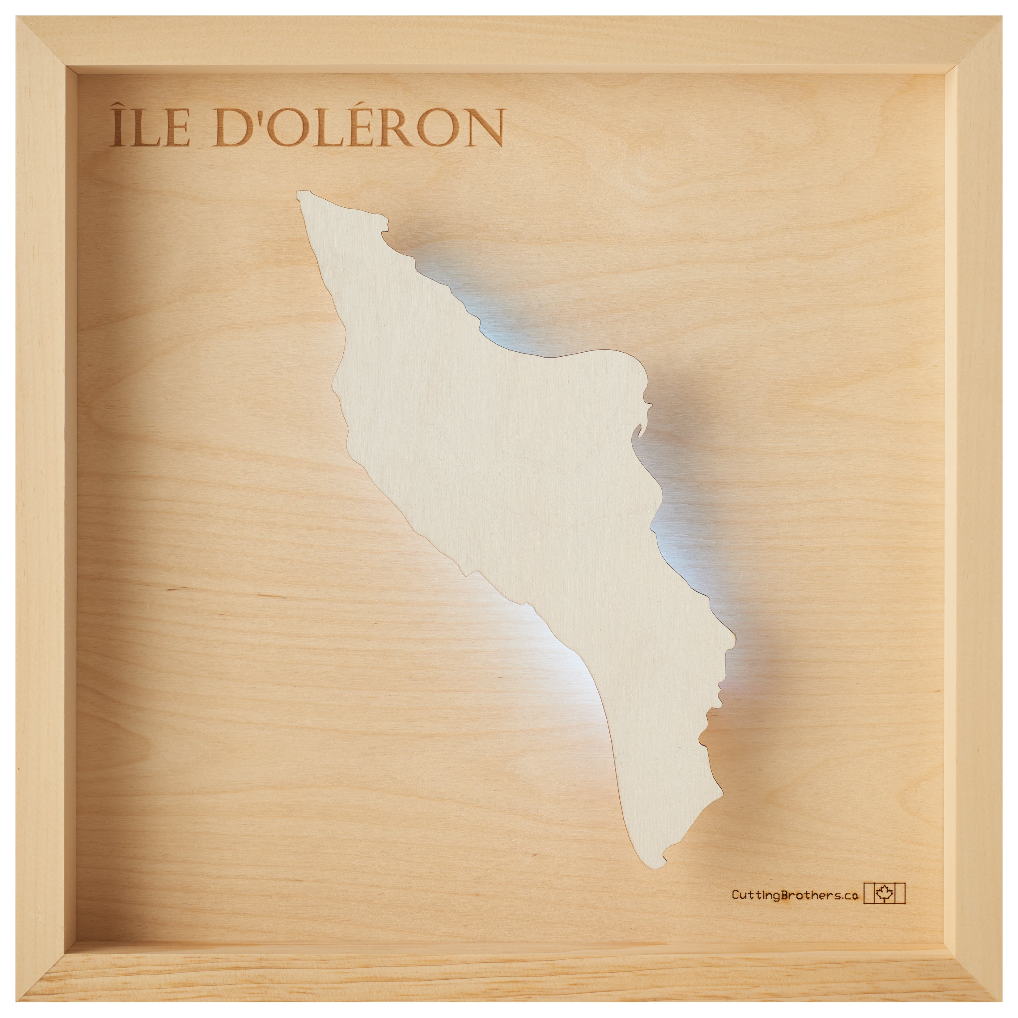 D`OLERON -  3D Holz INSEL LICHT KARTE (LED) -  ab Ende November 2025 lieferbar