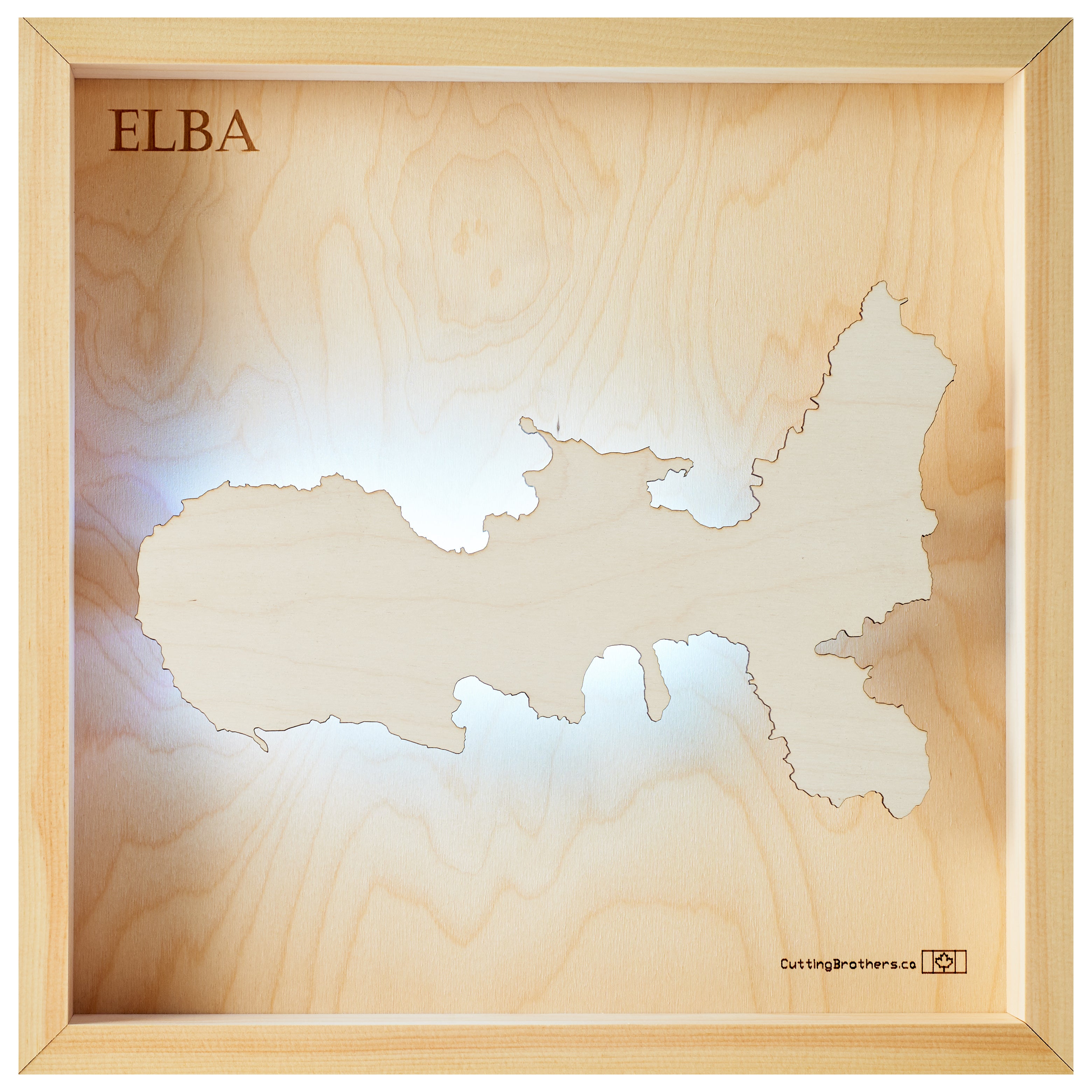 ELBA -  3D Holz INSEL LICHT KARTE (LED) - ab Ende November 2025 lieferbar