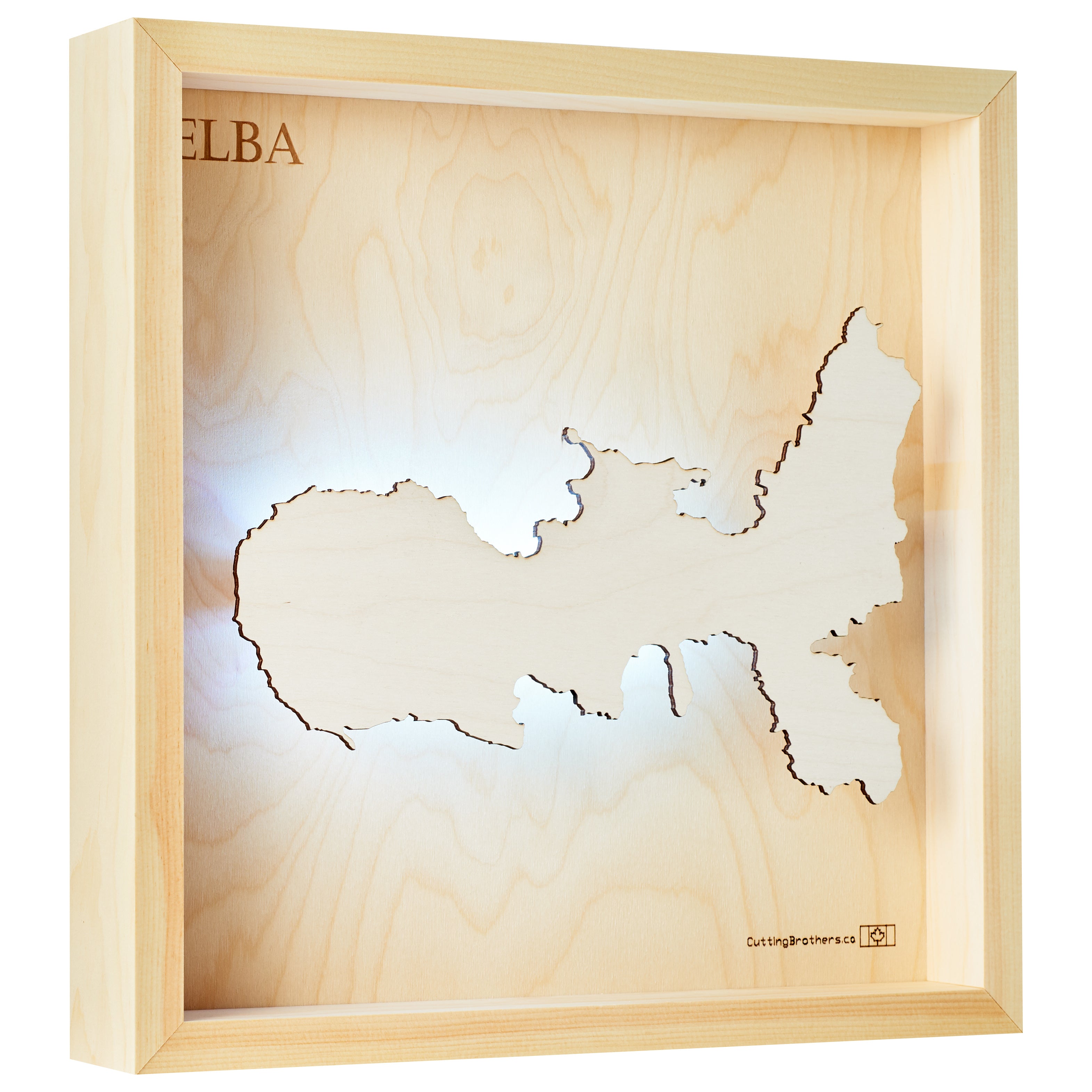 ELBA -  3D Holz INSEL LICHT KARTE (LED) - ab Ende November 2025 lieferbar