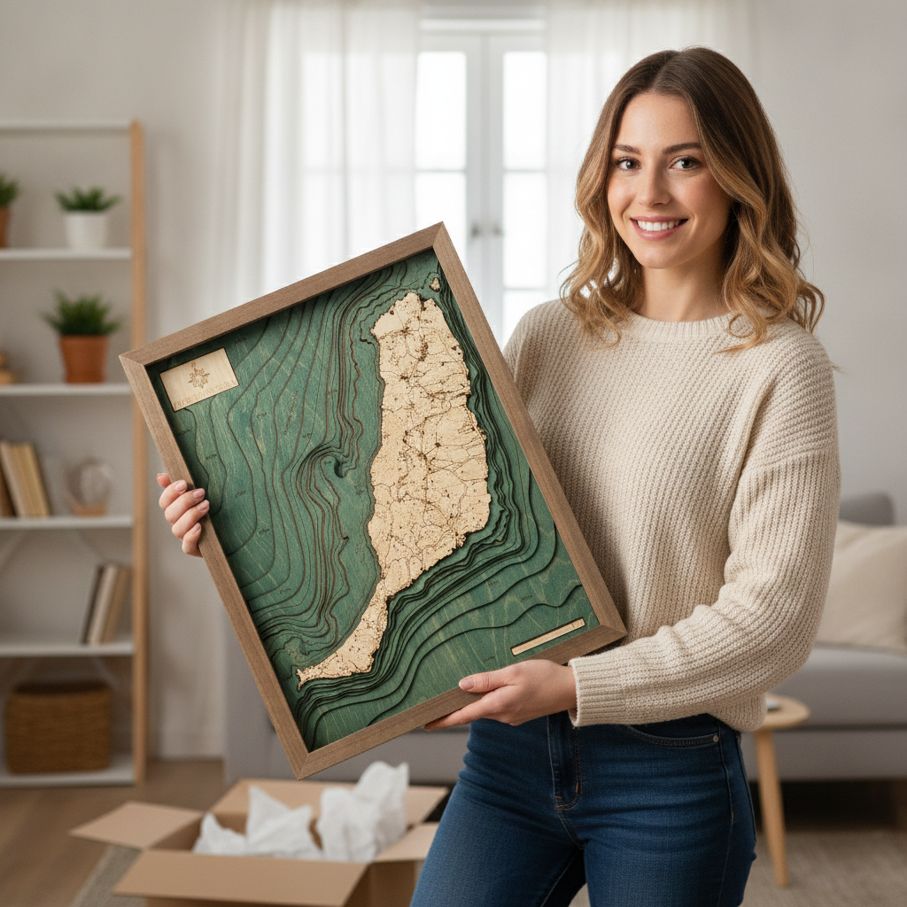 FUERTEVENTURA 3D Holz Wandkarte - Version S