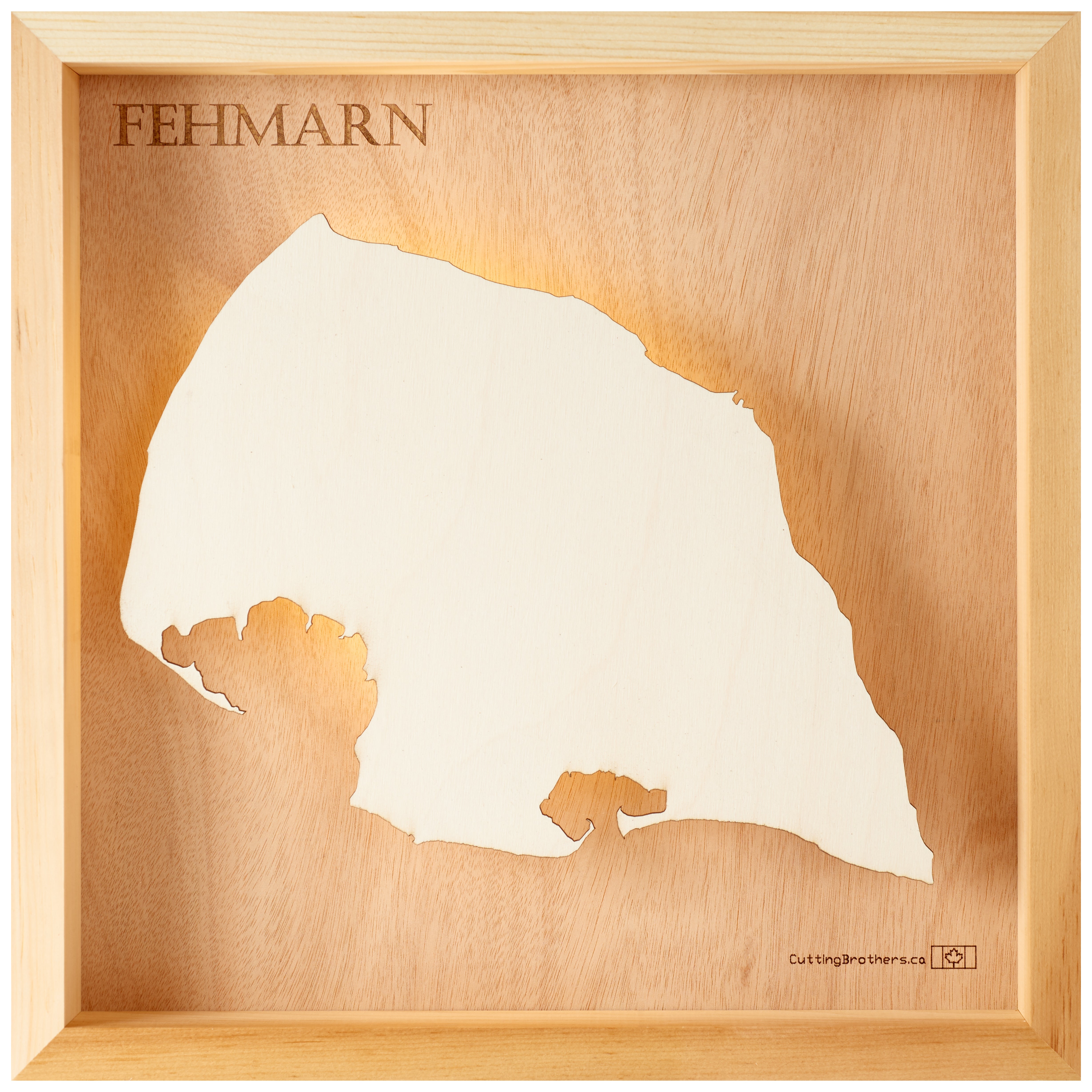 FEHMARN 3D Holz INSEL LICHT KARTE (LED)