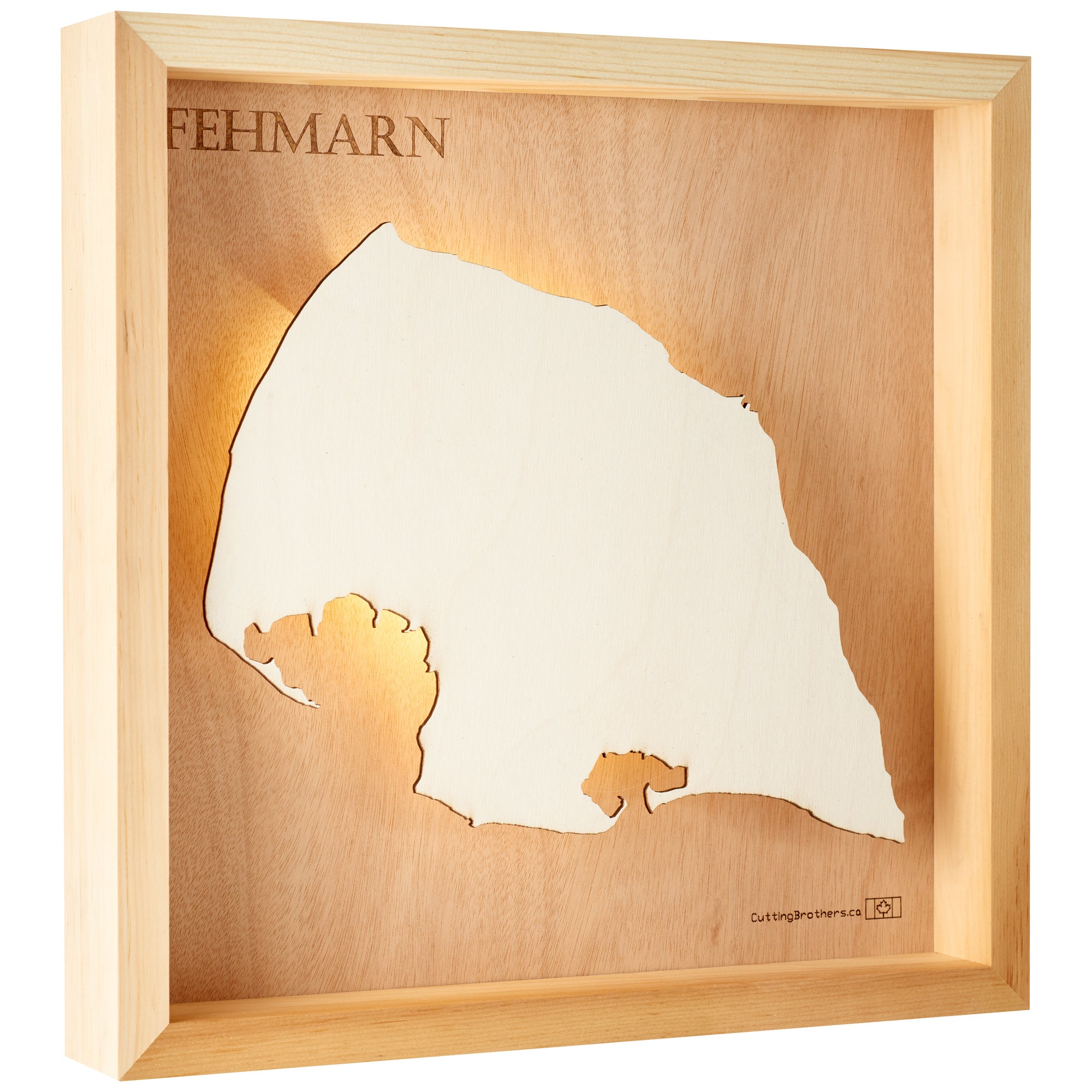 FEHMARN 3D Holz INSEL LICHT KARTE (LED)