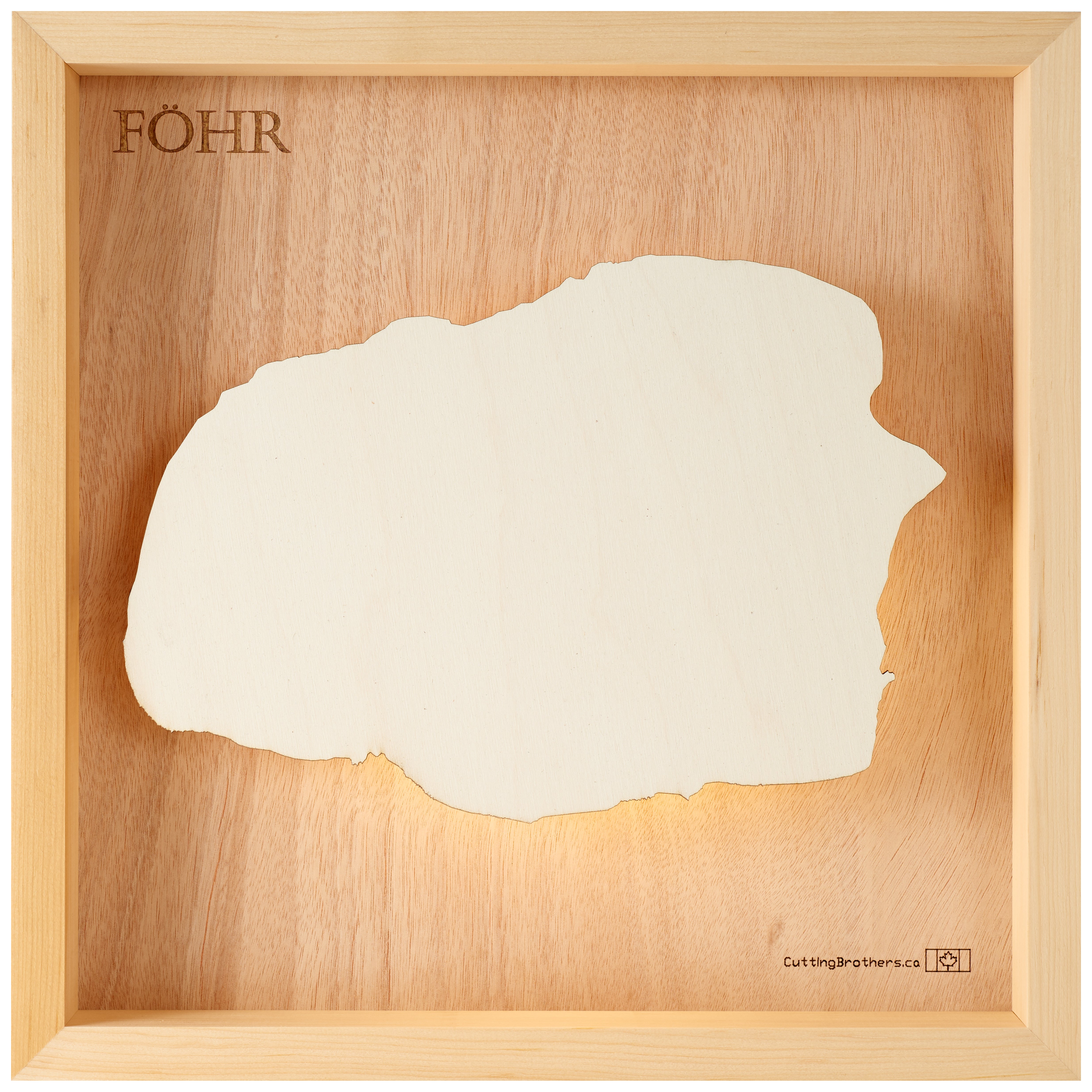 FÖHR 3D Holz INSEL LICHT KARTE (LED)