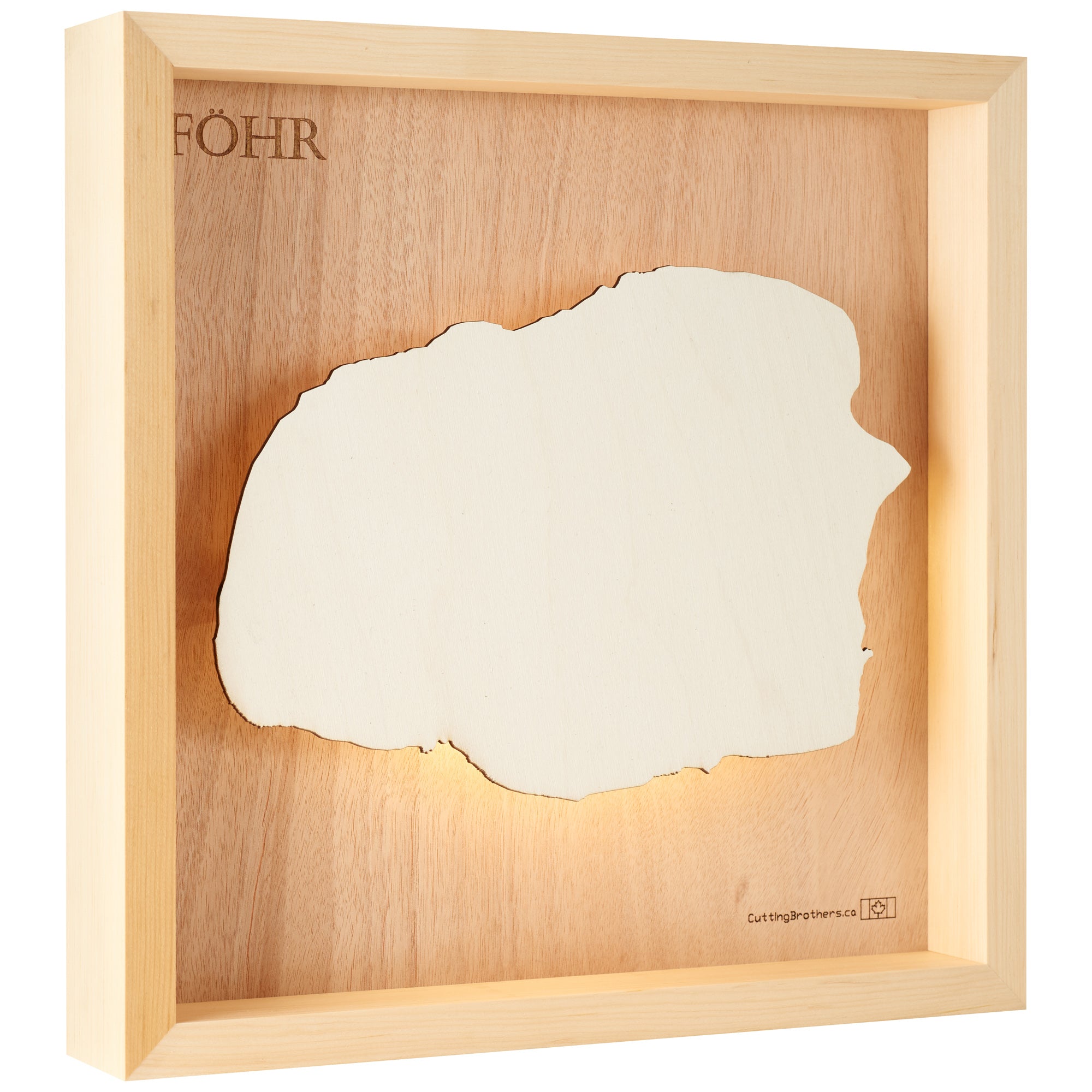 FÖHR 3D Holz INSEL LICHT KARTE (LED)
