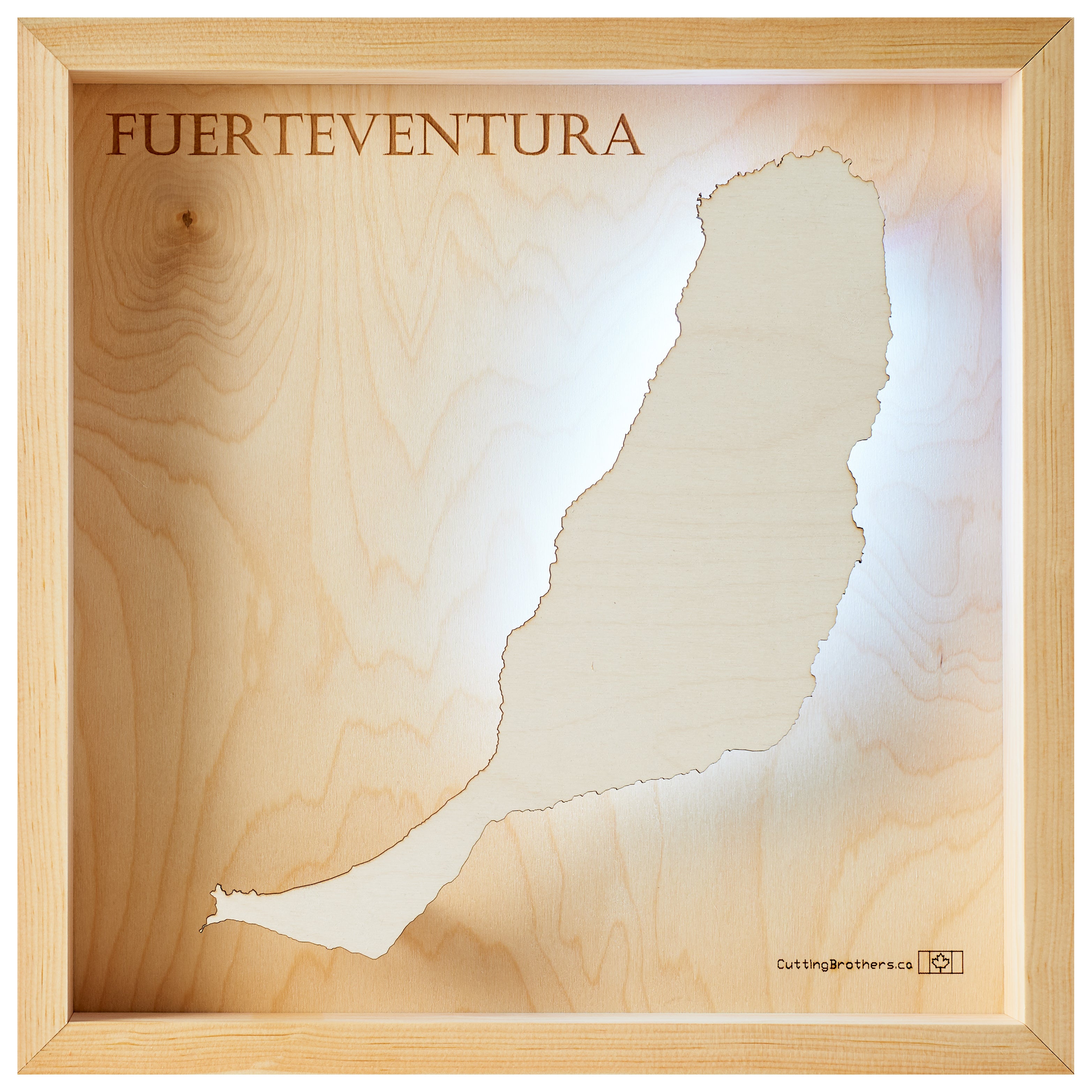 FUERTEVENTURA -  3D Holz INSEL LICHT KARTE (LED) - ab Ende November 2025 lieferbar