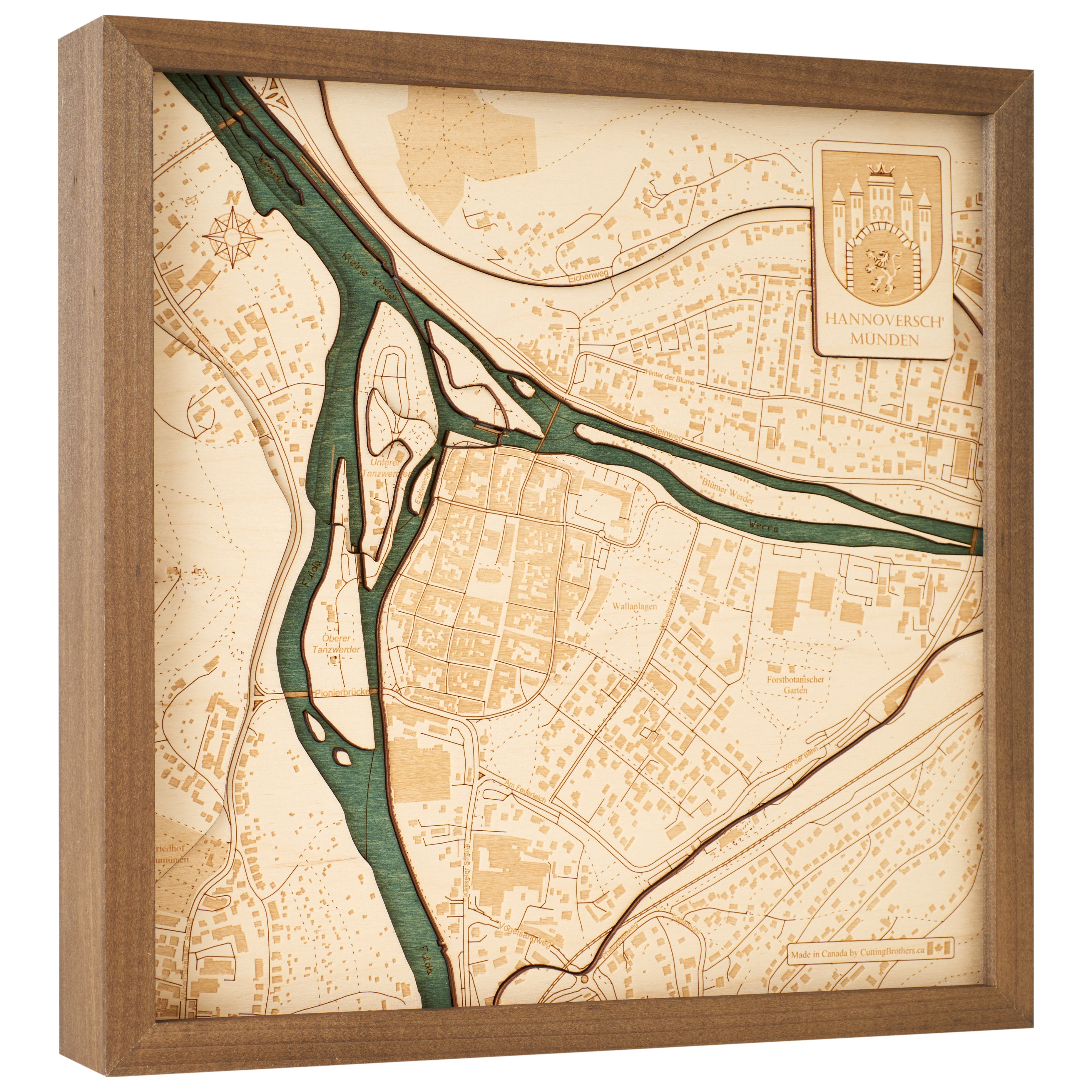 HELGOLAND 3D wooden wall map - version S
