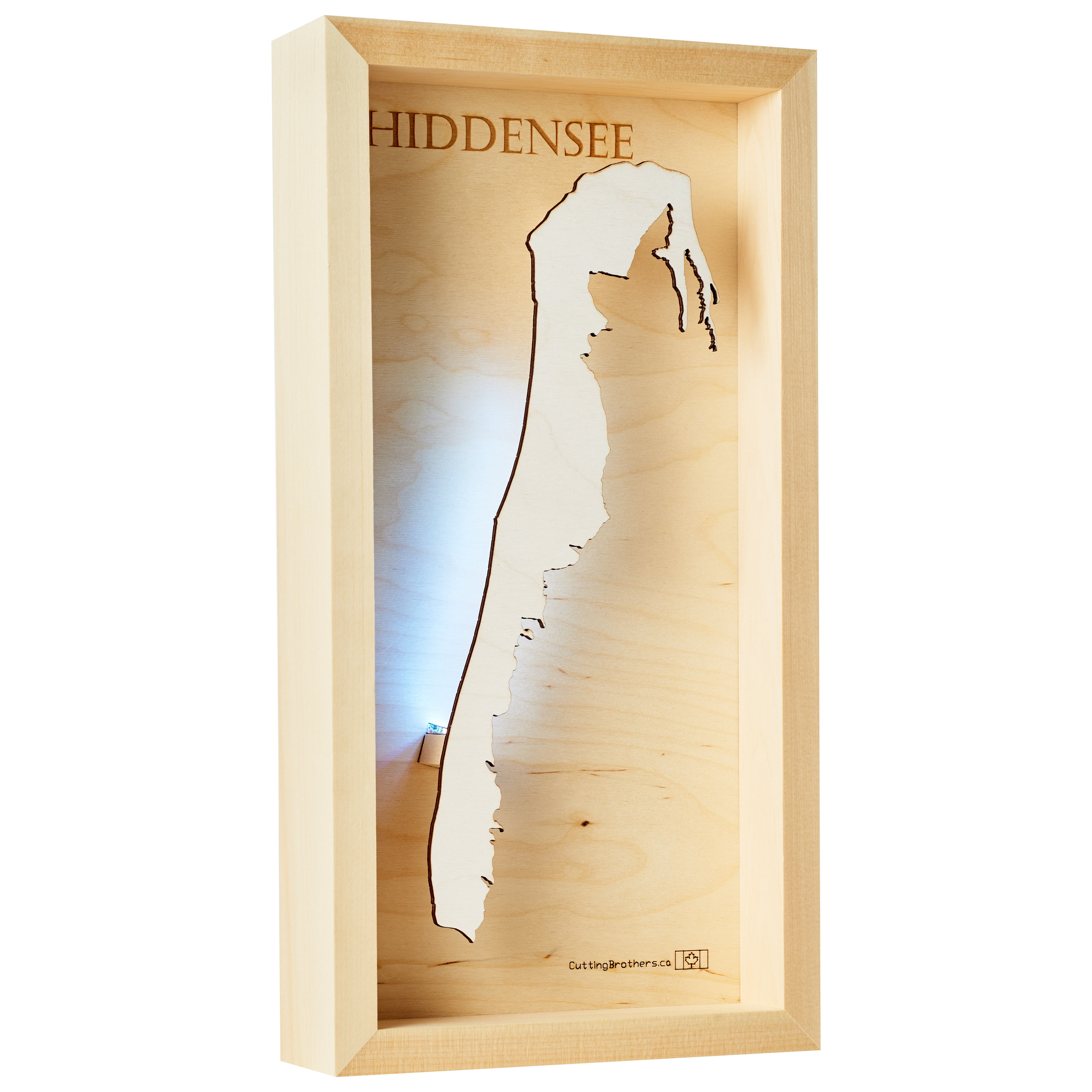 HIDDENSEE -  3D Holz INSEL LICHT KARTE (LED)