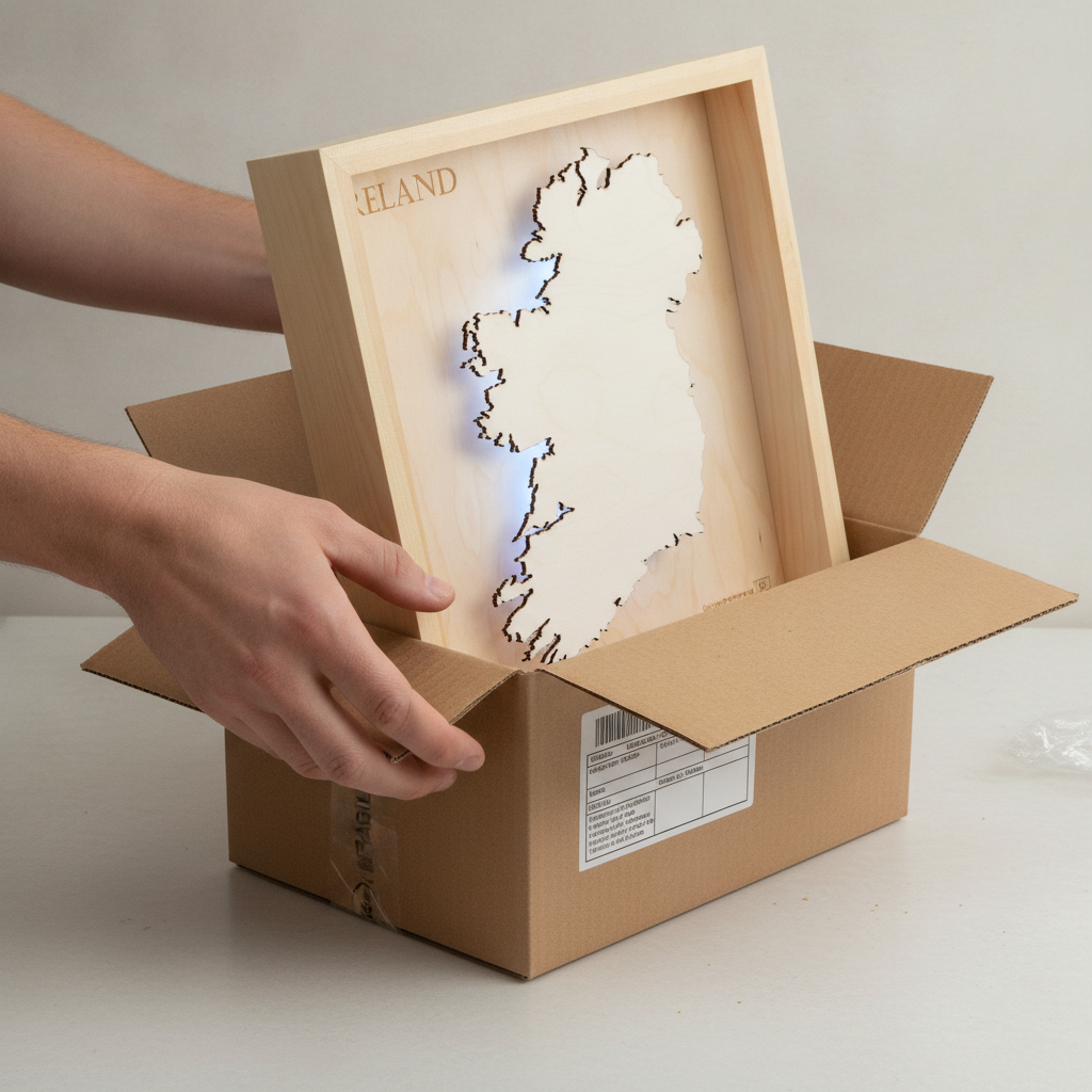 IRLAND - 3D Holz INSEL LICHT KARTE (LED)