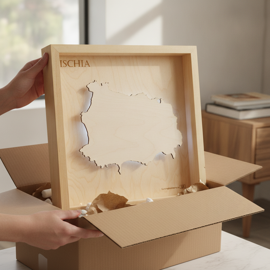 ISCHIA - 3D Holz INSEL LICHT KARTE (LED)