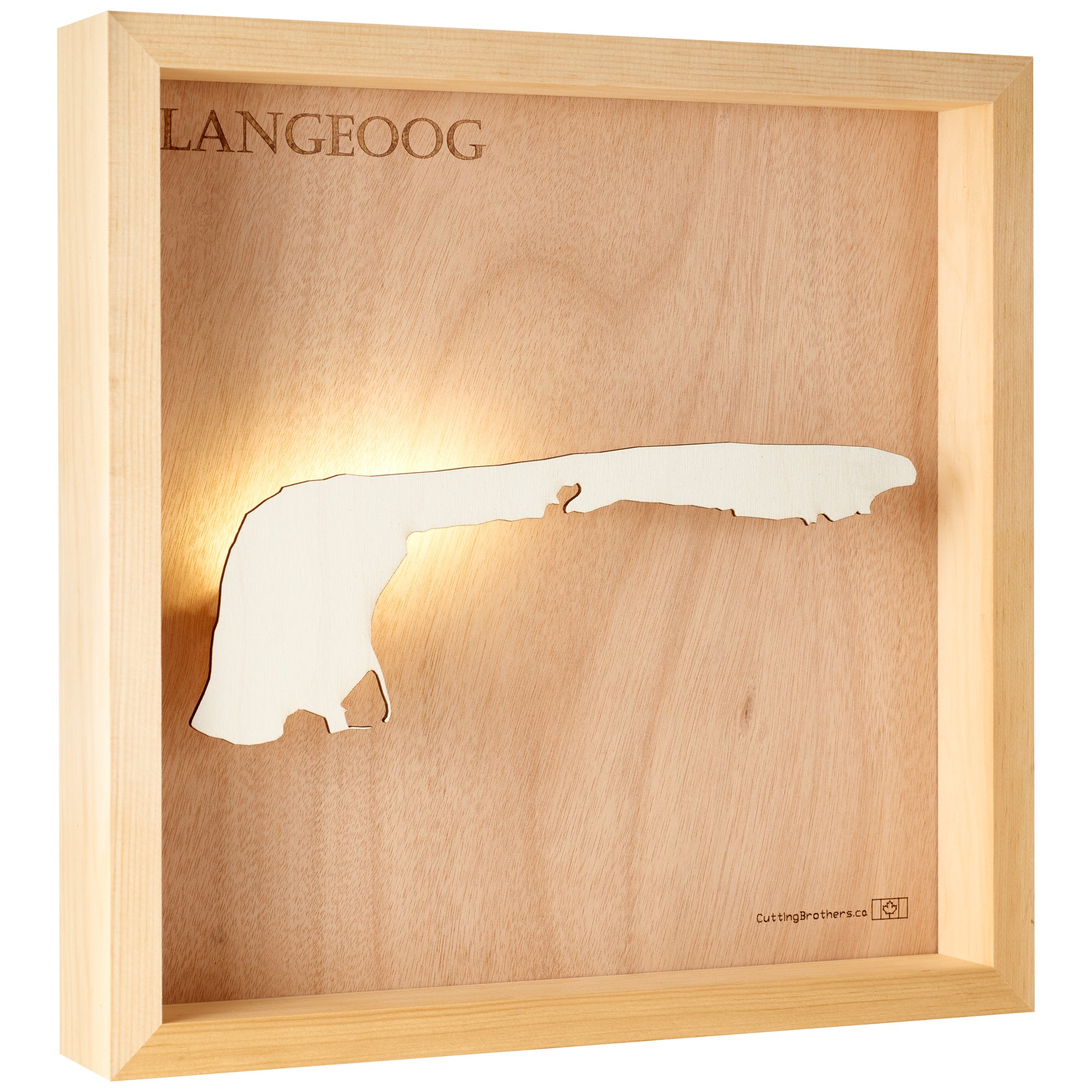LANGEOOG 3D Holz INSEL LICHT KARTE (LED)