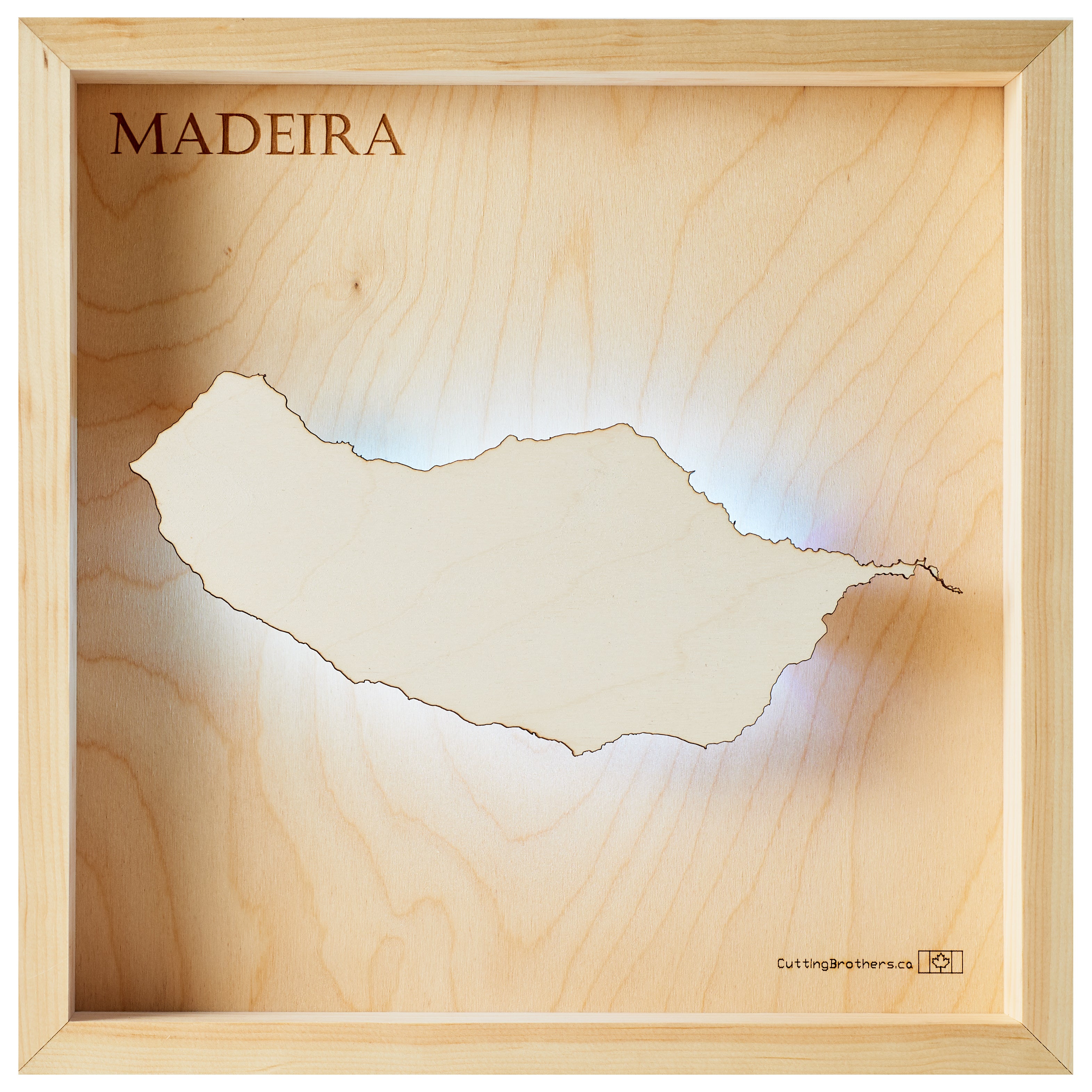 MADEIRA -  3D Holz INSEL LICHT KARTE (LED) - ab Ende November 2025 lieferbar