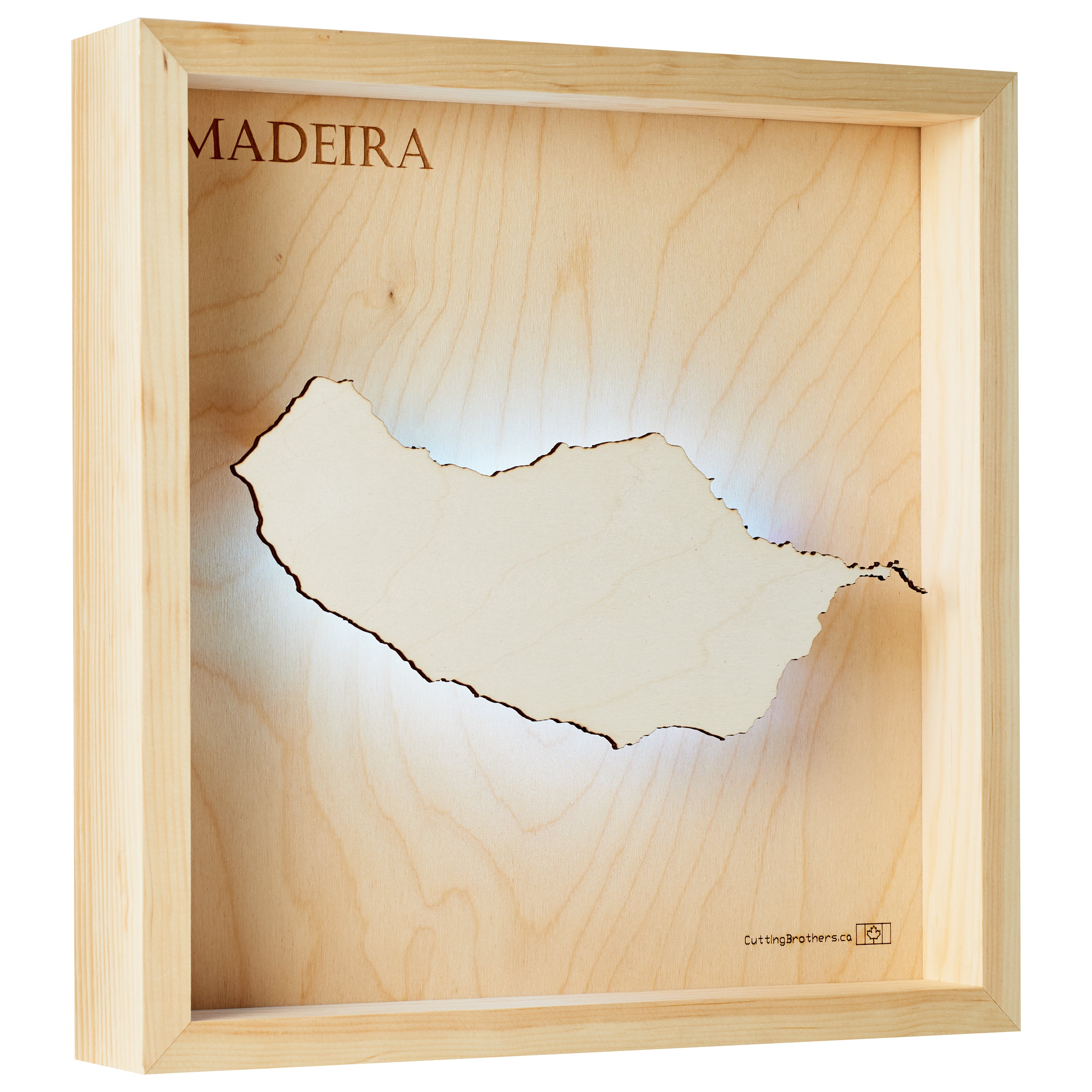 MADEIRA -  3D Holz INSEL LICHT KARTE (LED) - ab Ende November 2025 lieferbar
