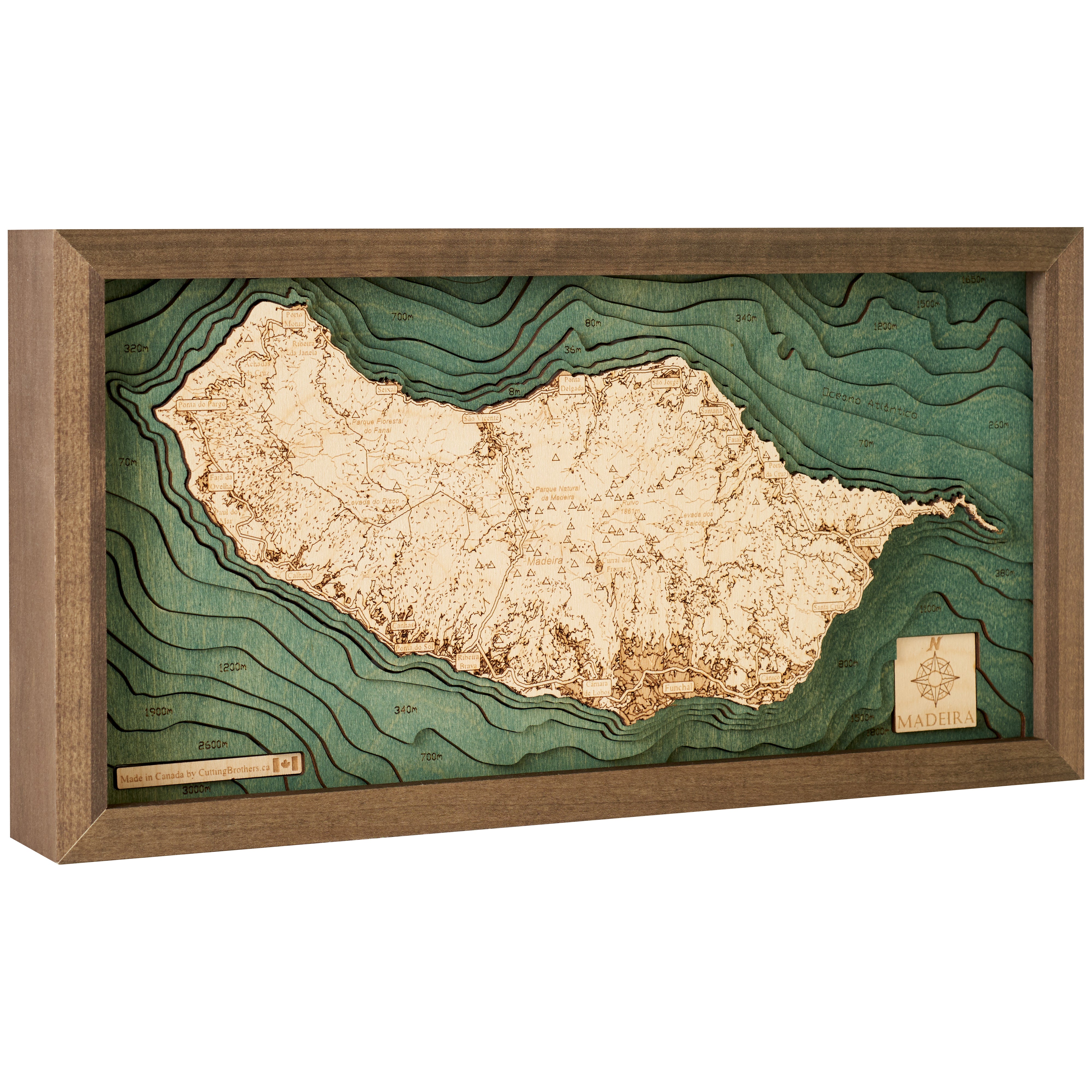 MADEIRA 3D Holz Wandkarte - Version S