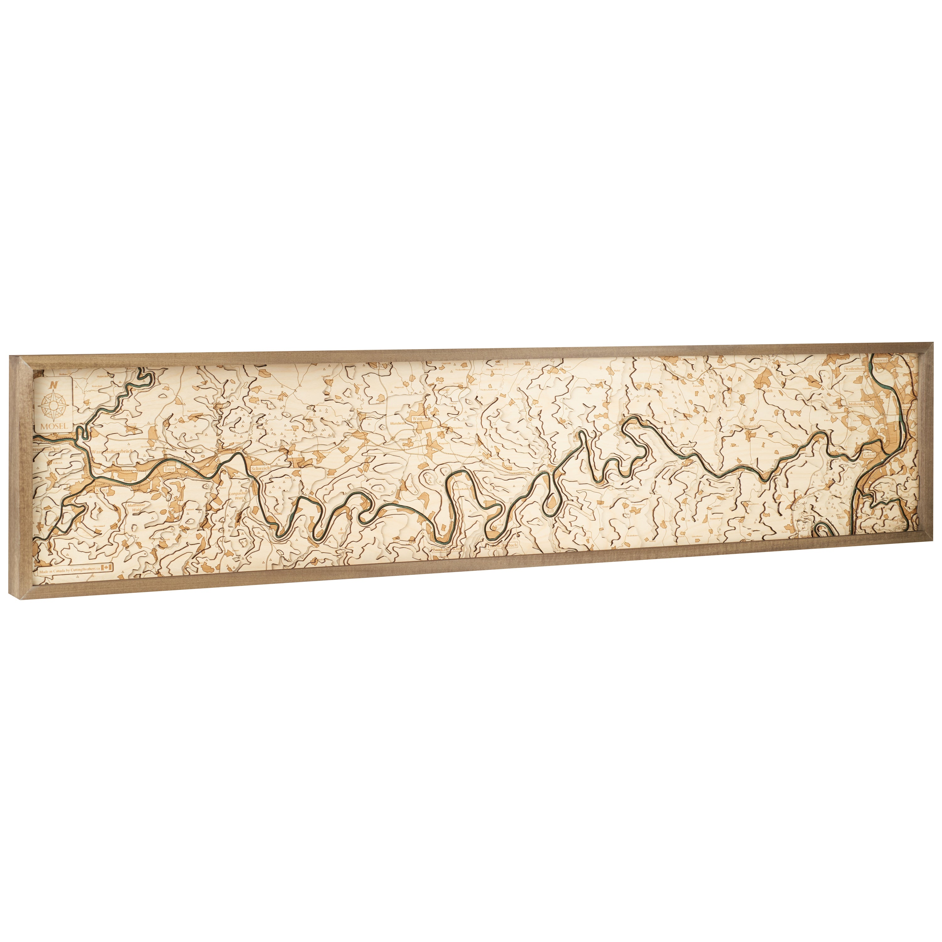 MOSEL - 3D Holz Wandkarte - Version L