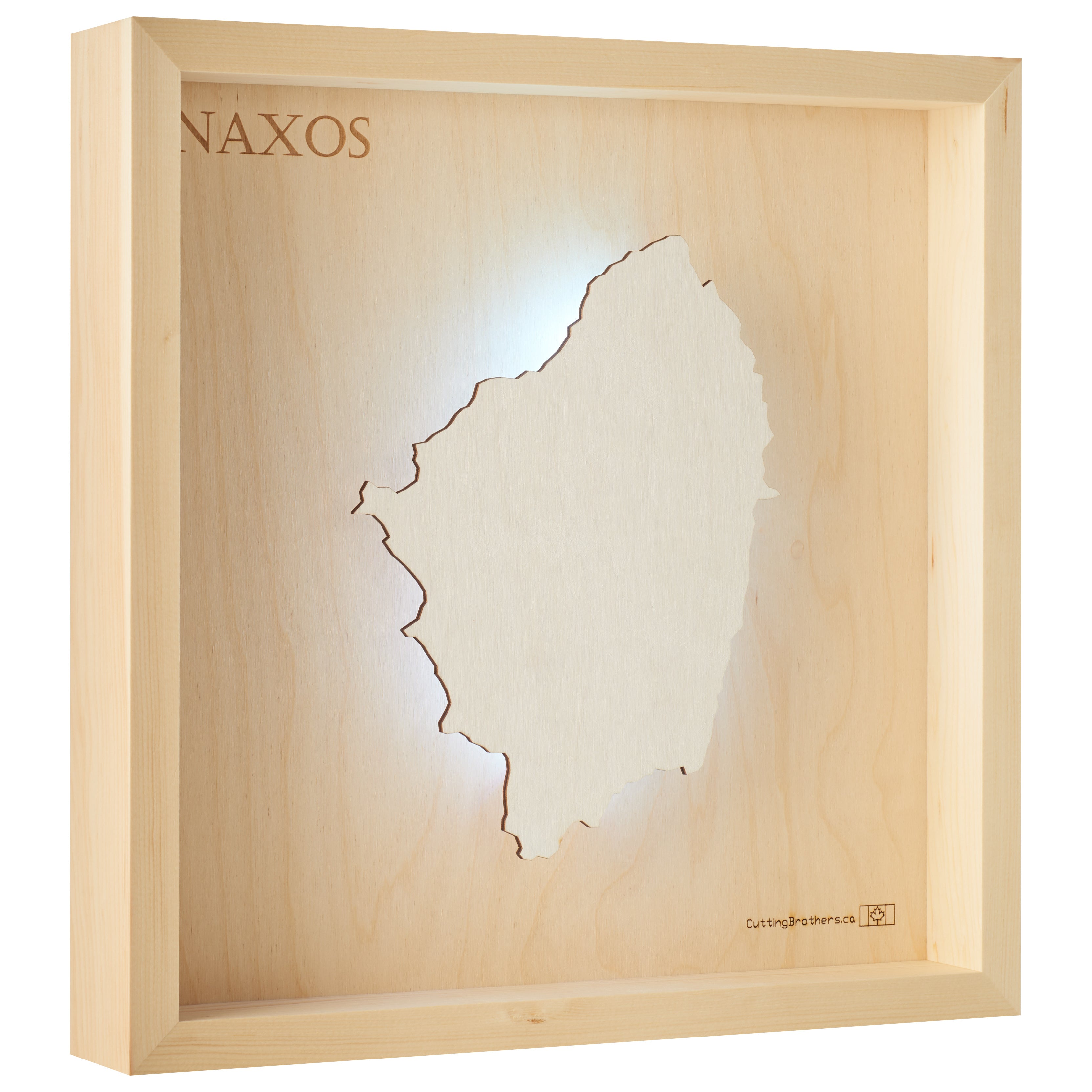 NAXOS -  3D Holz INSEL LICHT KARTE (LED) -  ab Ende November 2025 lieferbar