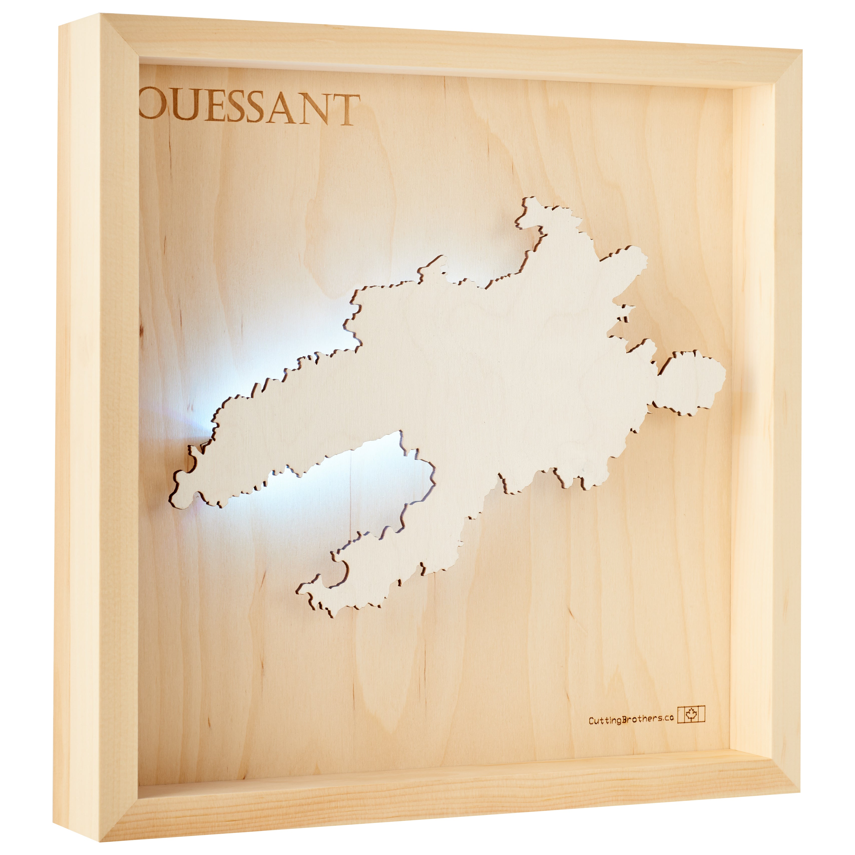 QUESSANT -  3D Holz INSEL LICHT KARTE (LED) - ab Ende November 2025 lieferbar