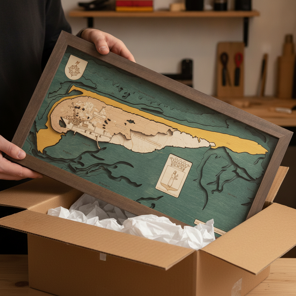 SCHIERMONNIKOOG 3D Holz Wandkarte - Version S