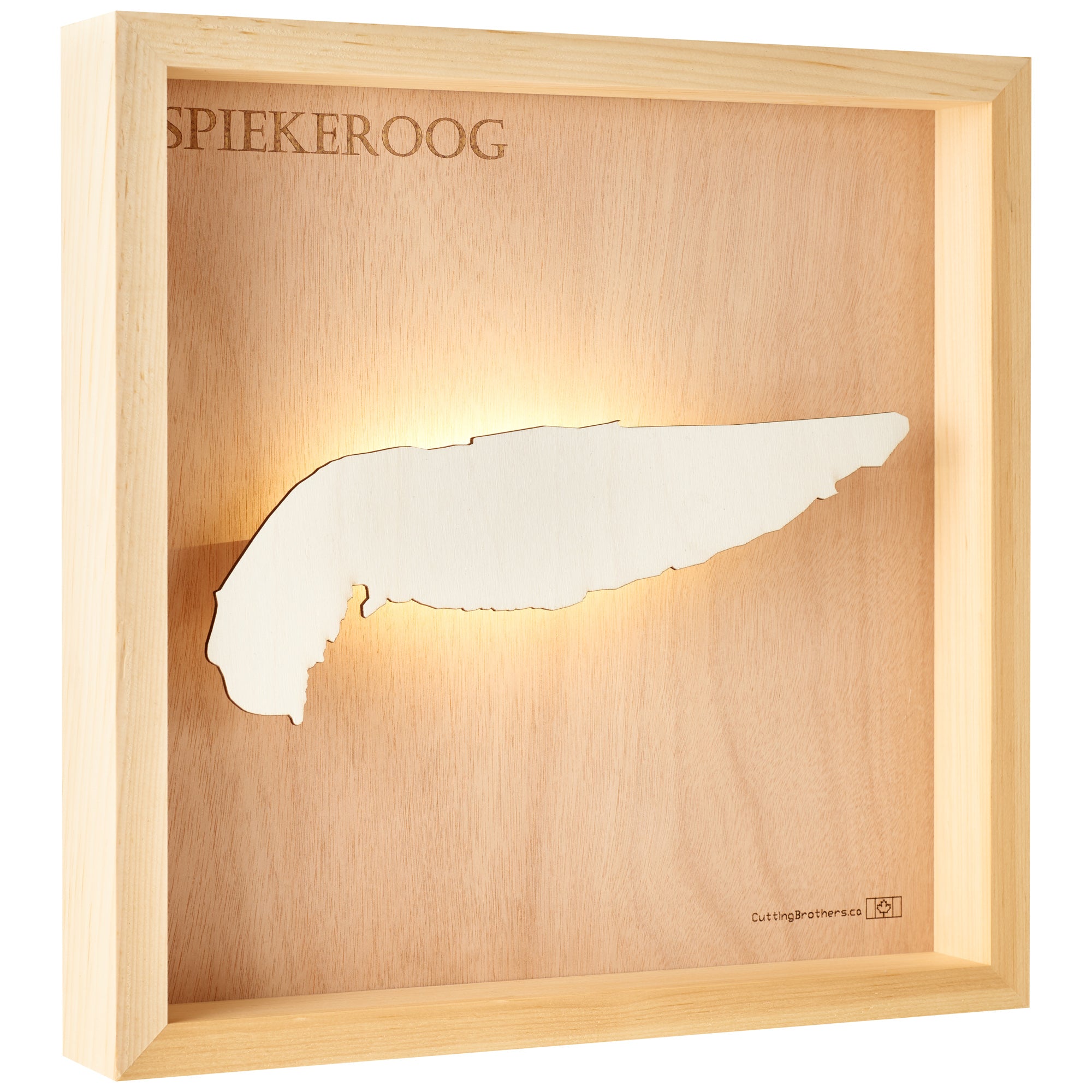 SPIEKEROOG 3D Holz INSEL LICHT KARTE (LED)