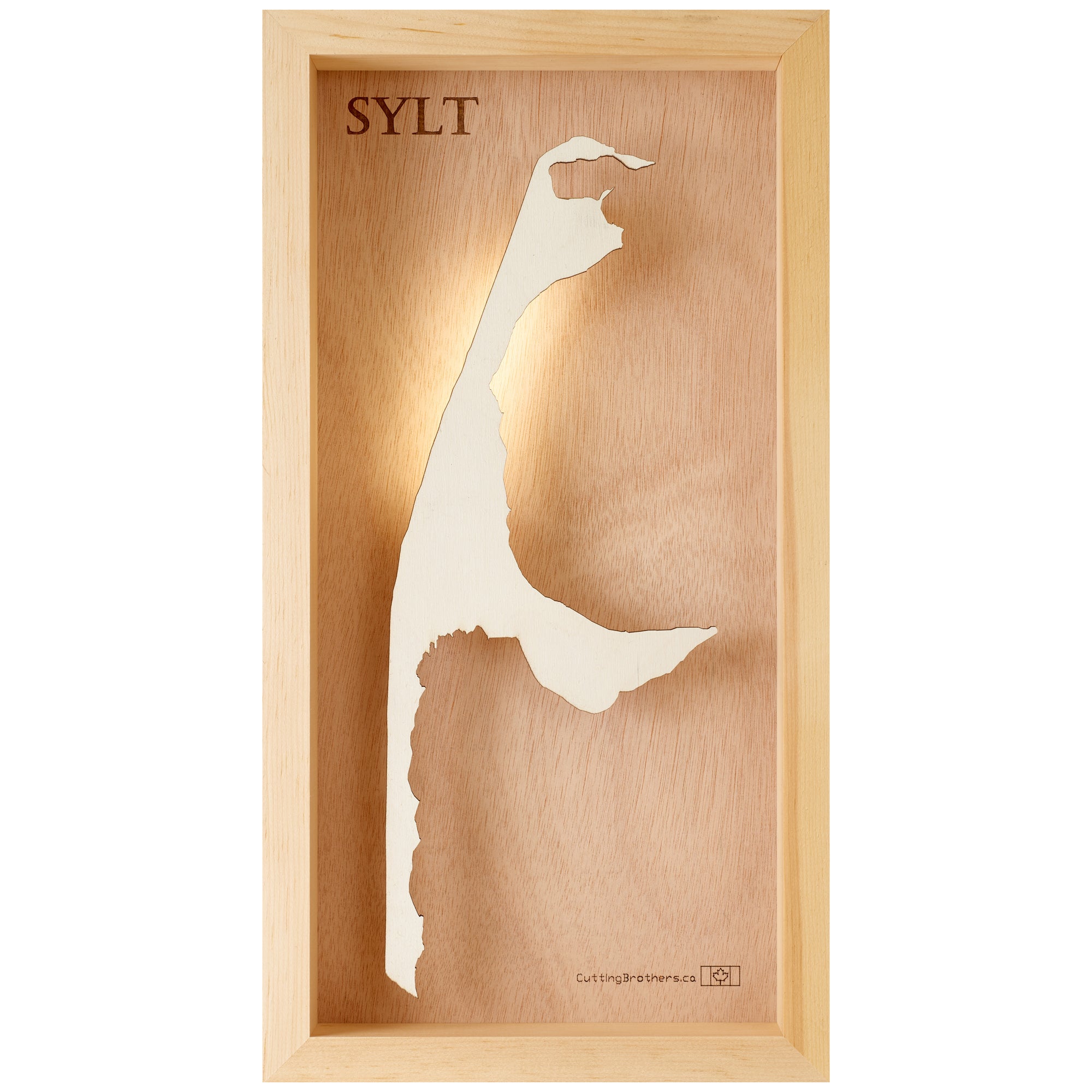 SYLT 3D Holz INSEL LICHT KARTE (LED)