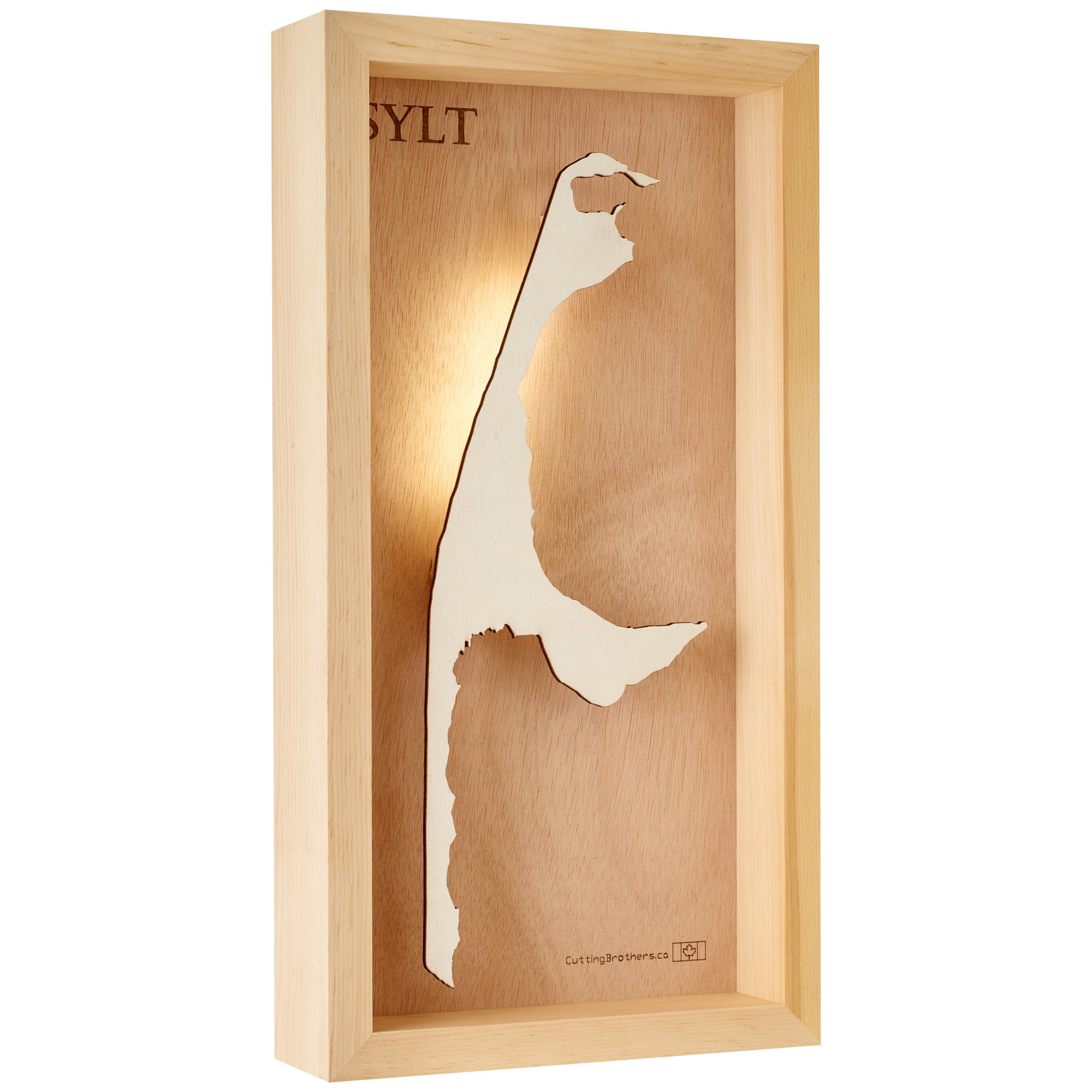 SYLT 3D Holz INSEL LICHT KARTE (LED)