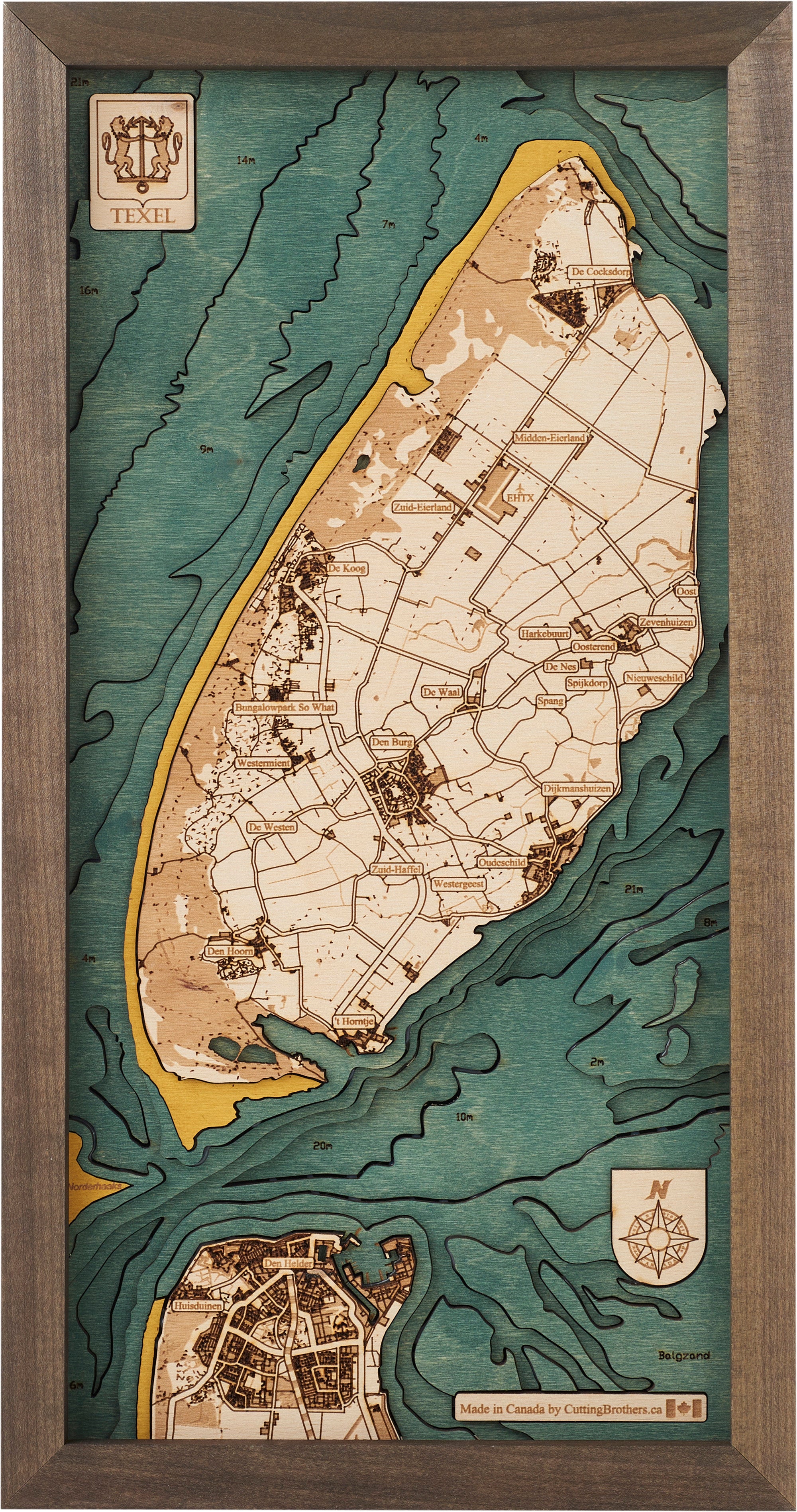 TEXEL 3D Holz Wandkarte - Version S