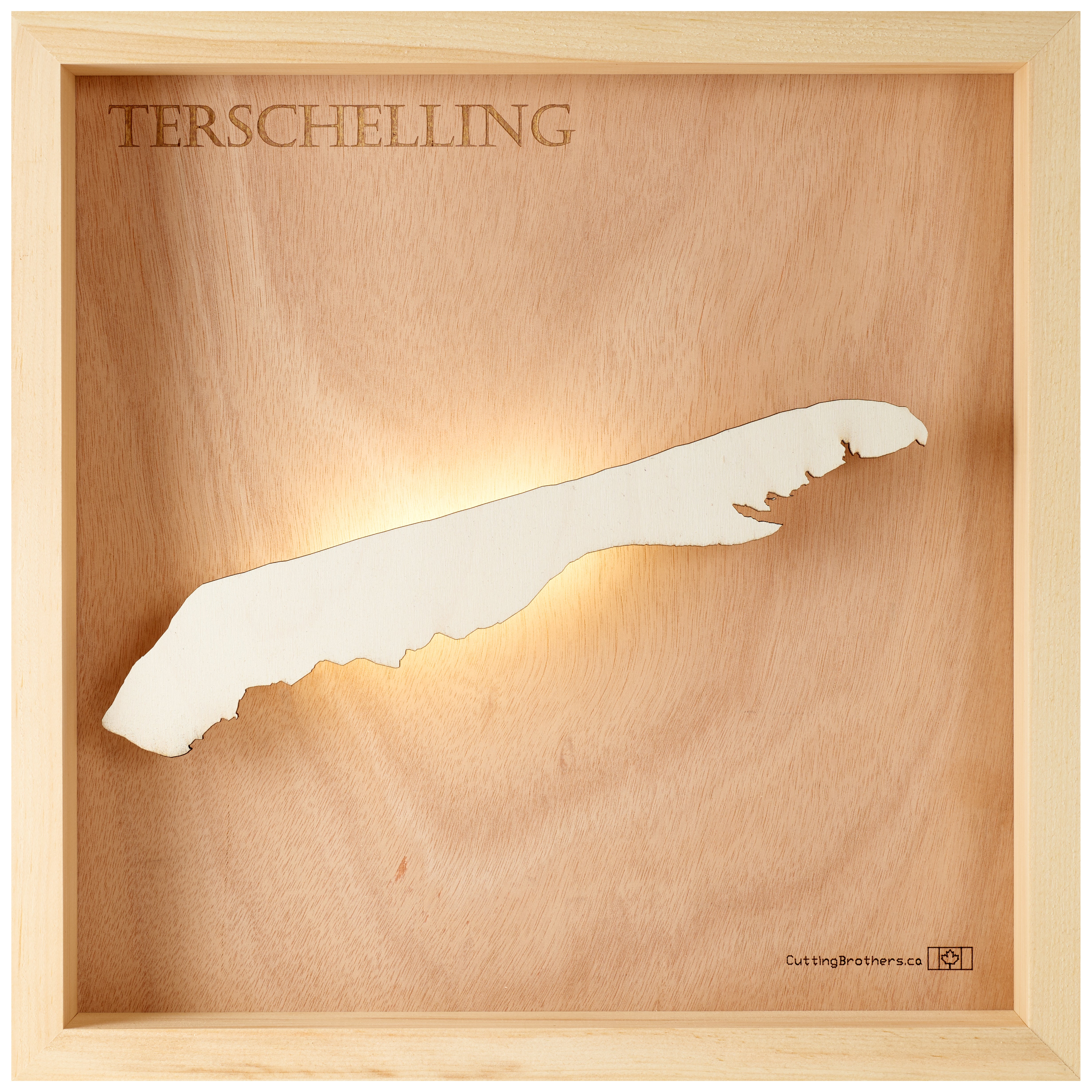 TERSCHELLING 3D Holz INSEL LICHT KARTE (LED)