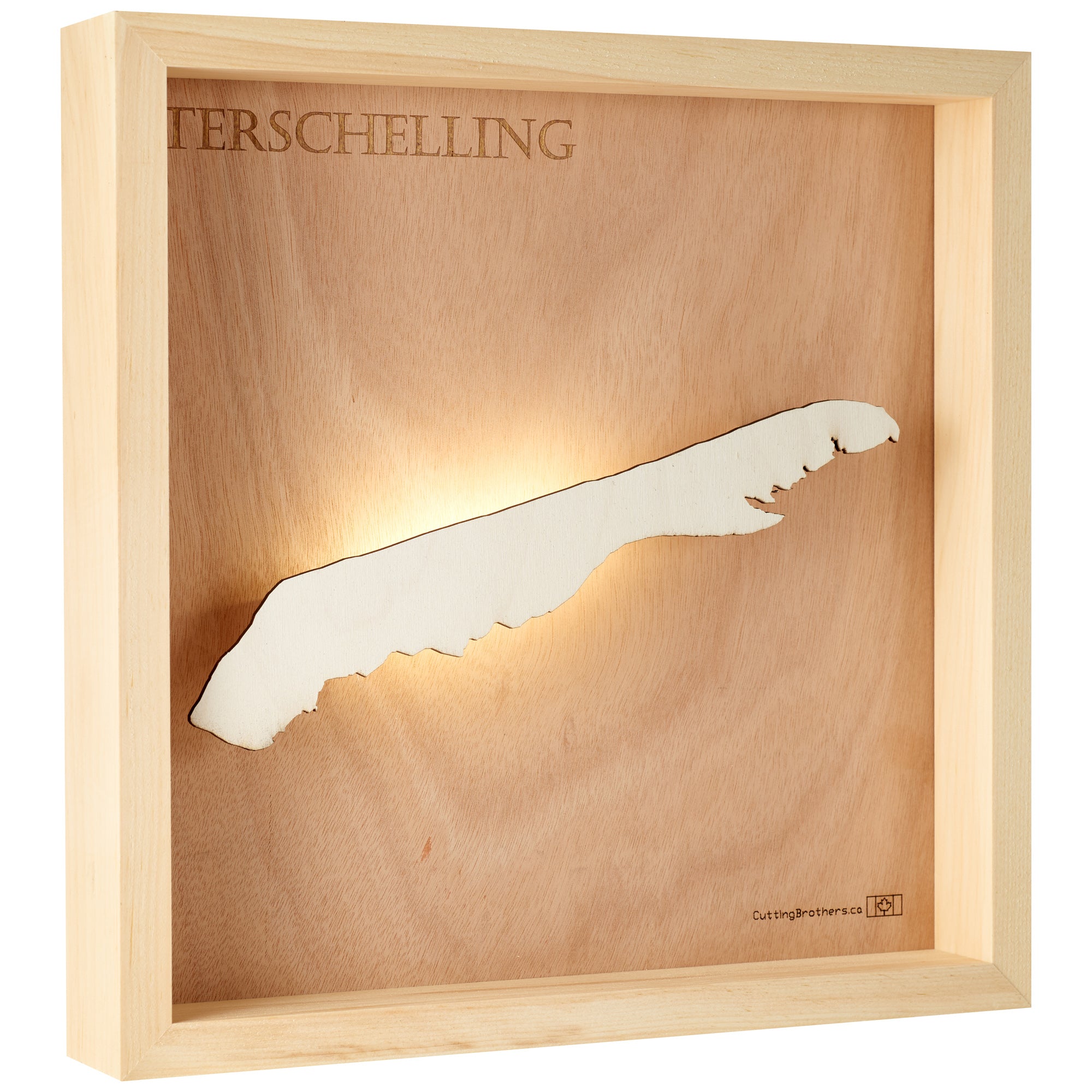TERSCHELLING 3D Holz INSEL LICHT KARTE (LED)