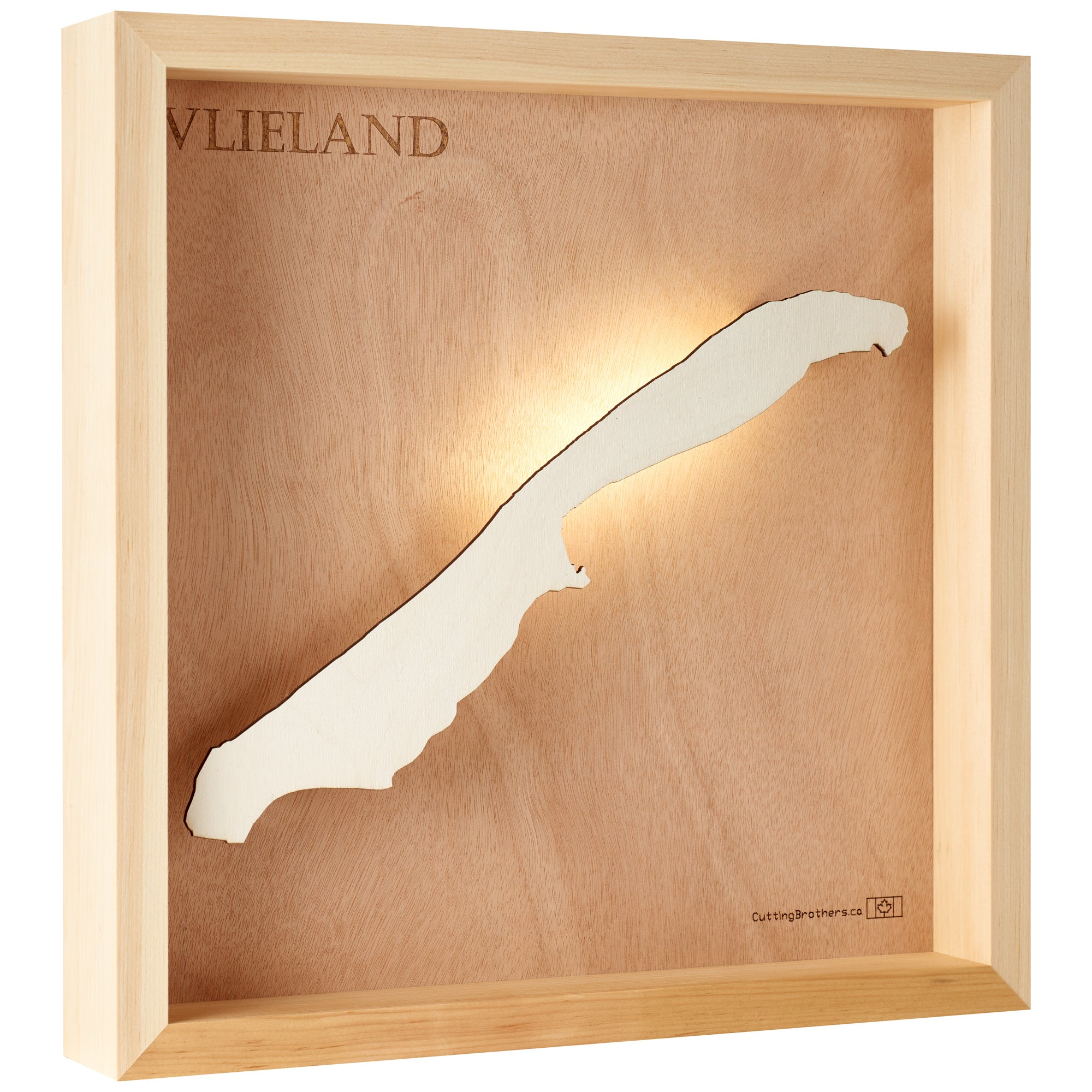 VLIELAND 3D Holz INSEL LICHT KARTE (LED)