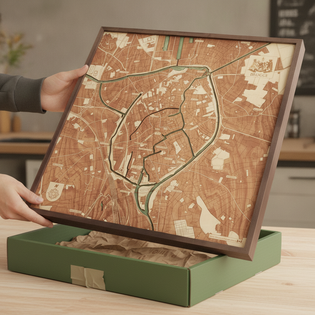 BRÜGGE 3D Holz Wandkarte - Version L