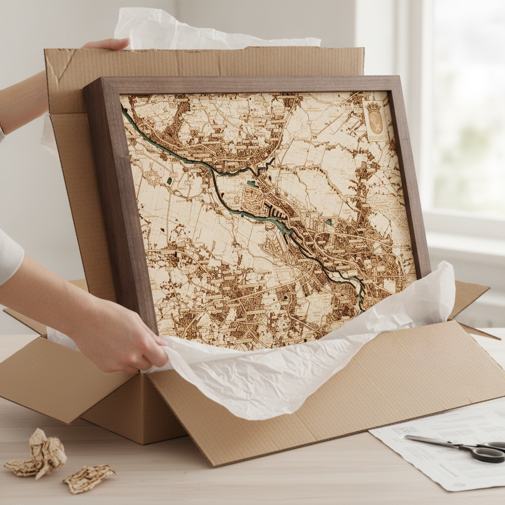 BREMEN 3D Holz Wandkarte - Version S