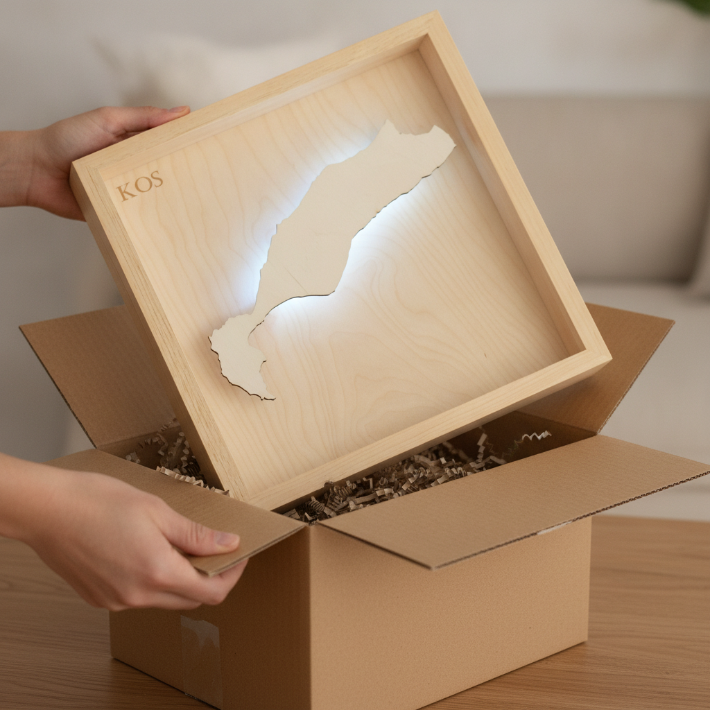 KOS - 3D Holz INSEL LICHT KARTE (LED)