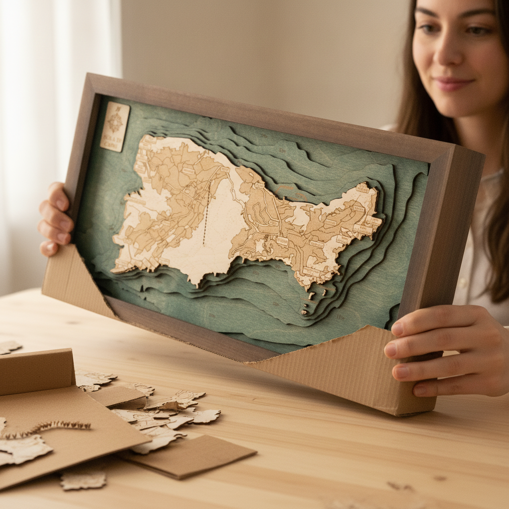 CAPRI 3D Holz Wandkarte - Version S