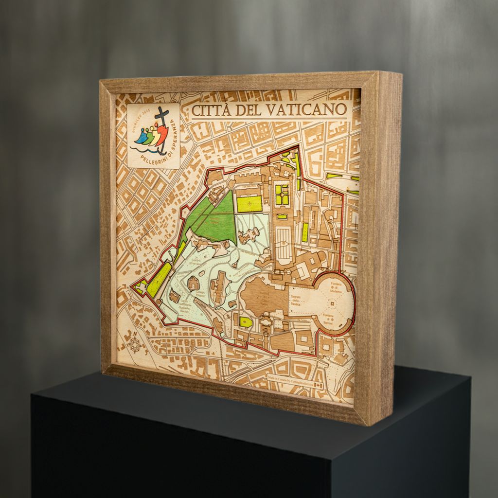 GIUBILEO 2025 - CITTA DEL VATICANO - Holzwandkarte