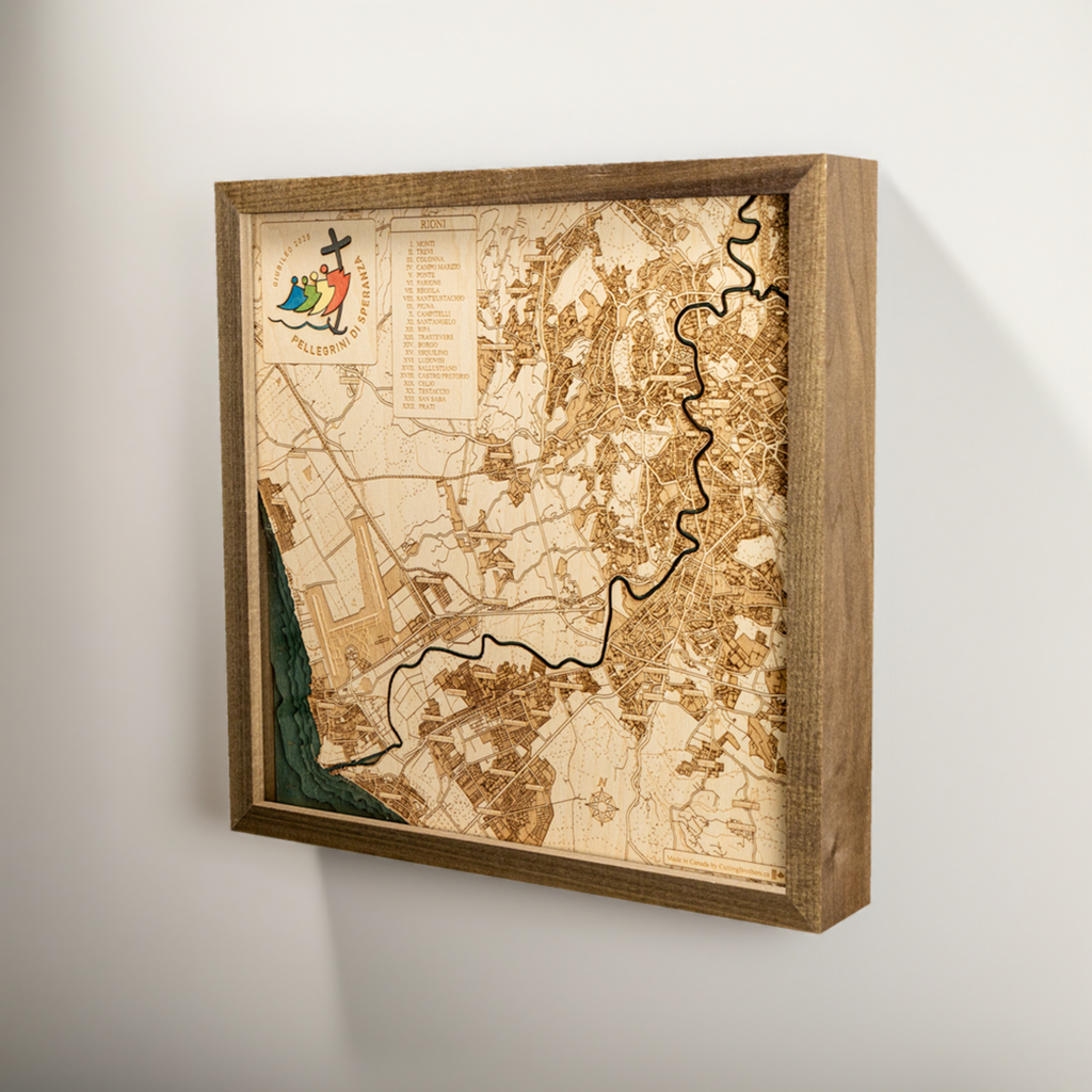 GIUBILEO 2025 - ROMA - Holzwandkarte