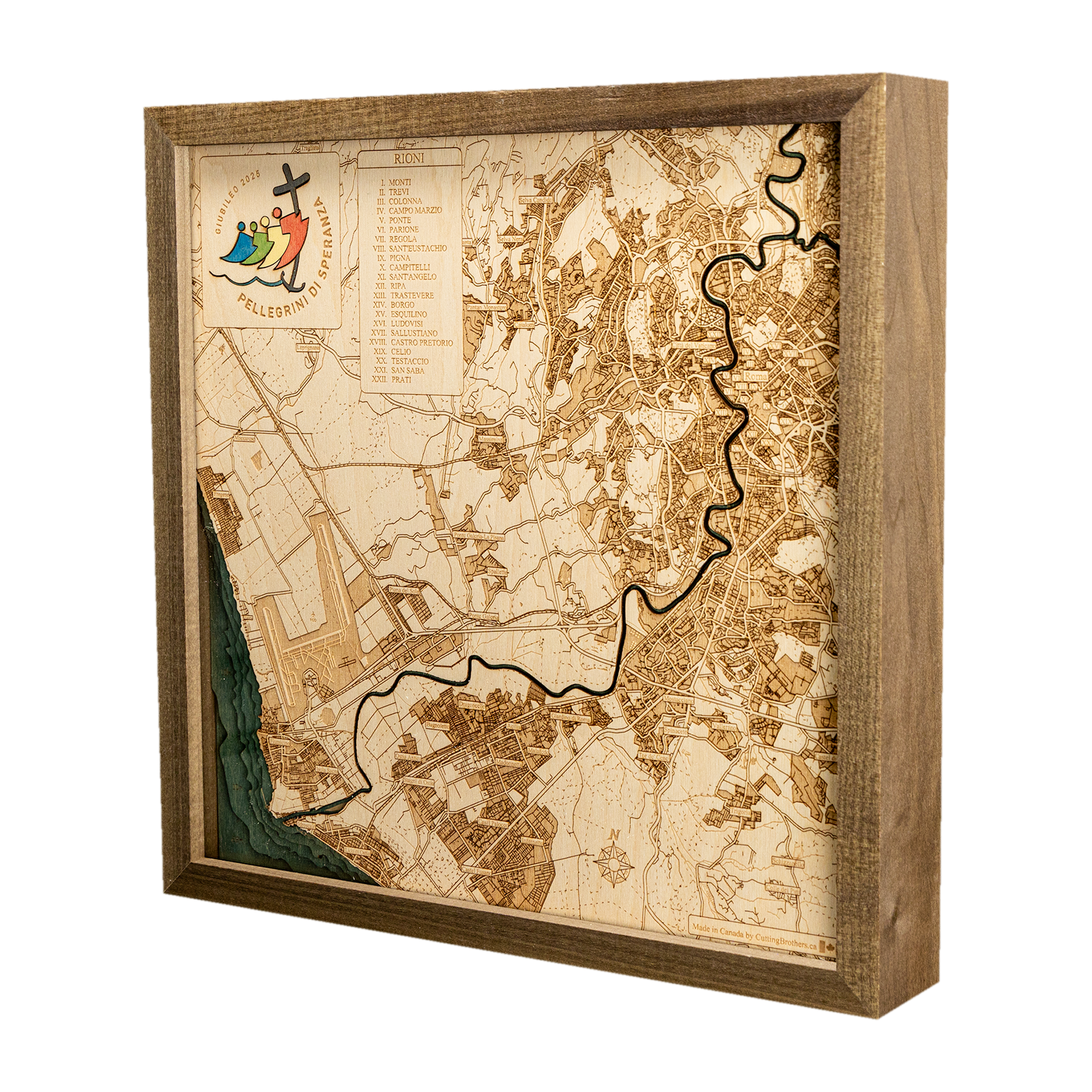 GIUBILEO 2025 - ROMA - Holzwandkarte