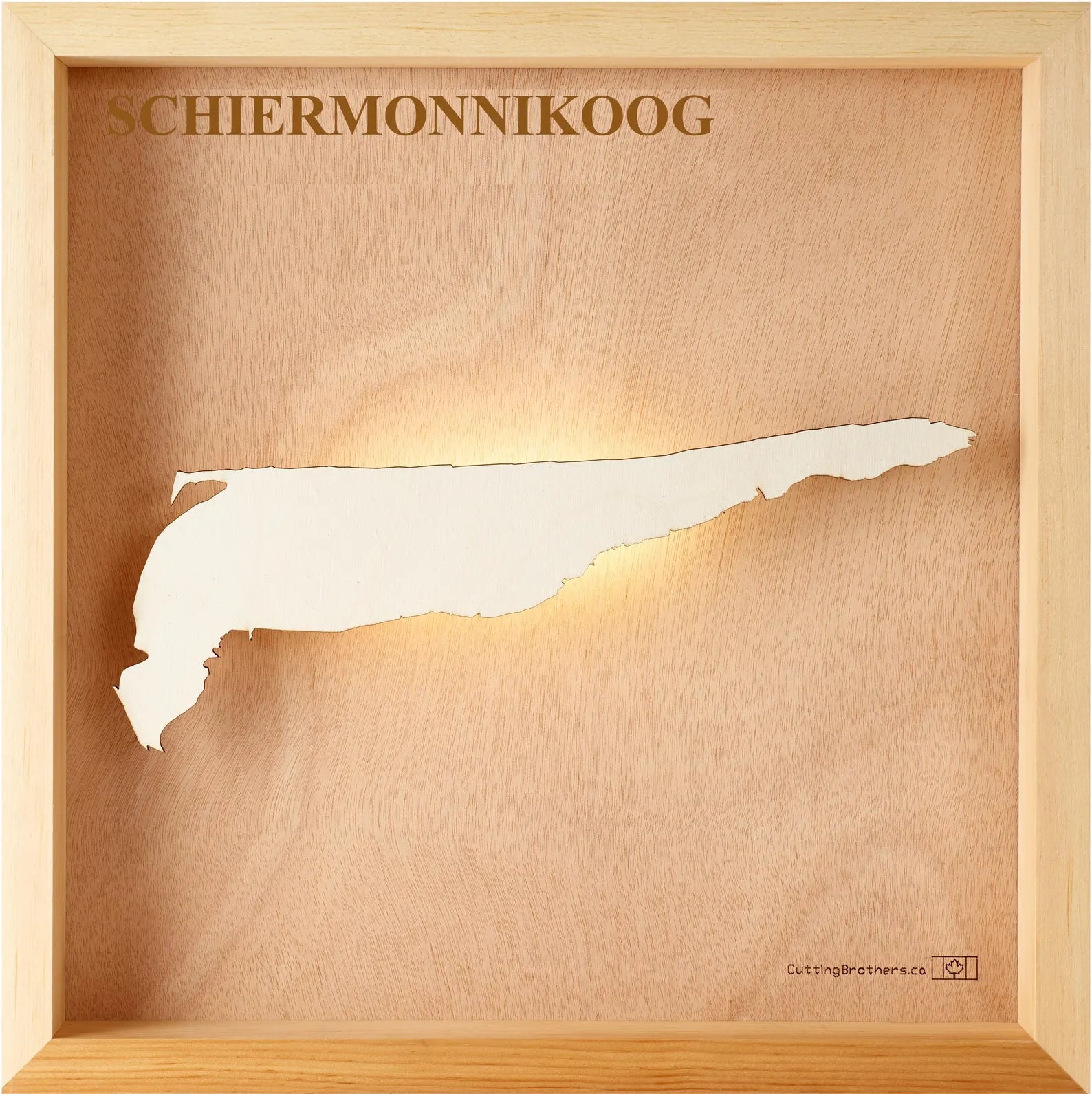 SCHIERMONNIKOOG 3D Holz INSEL LICHT KARTE (LED)