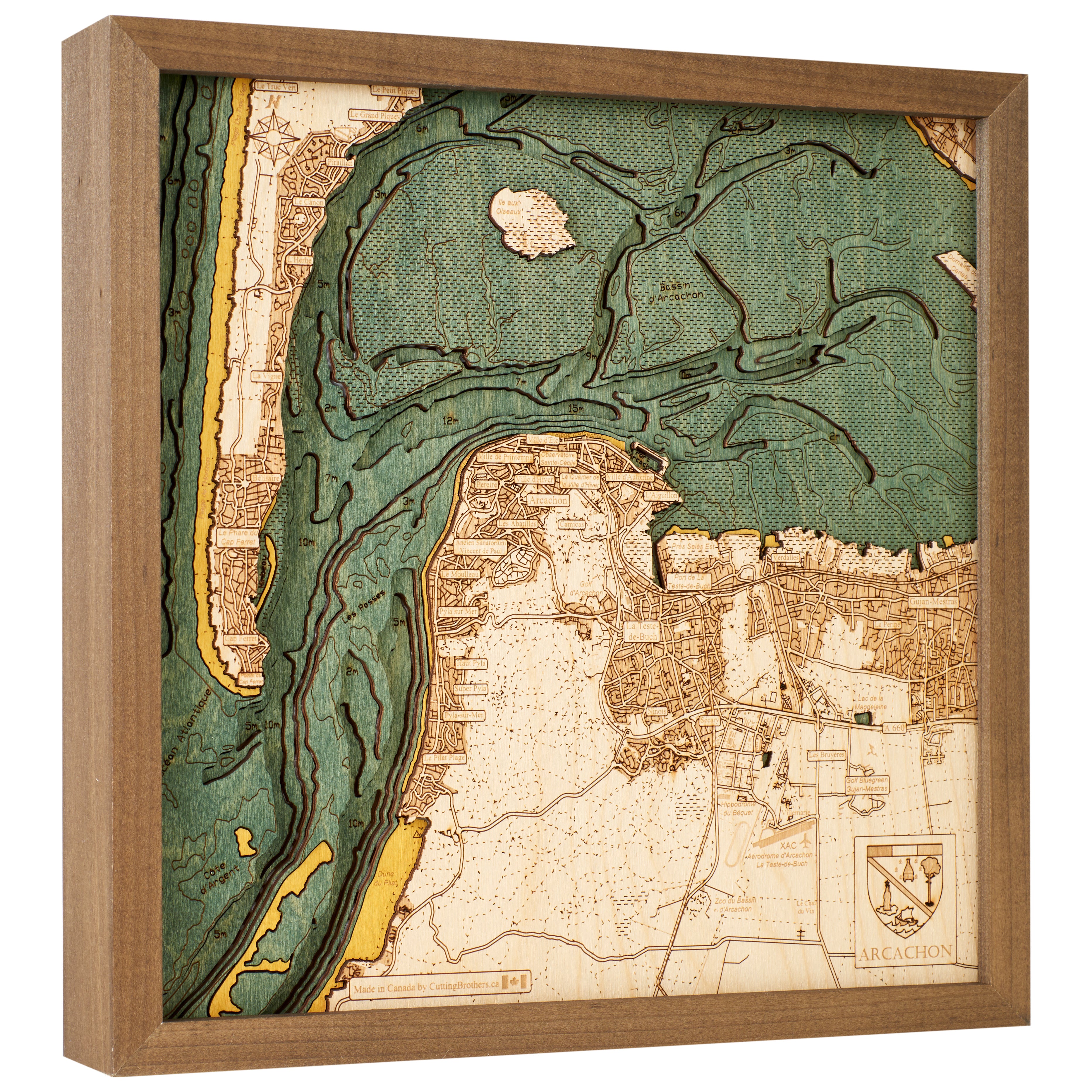 ARCACHON - 3D Holz Wandkarte - Version S