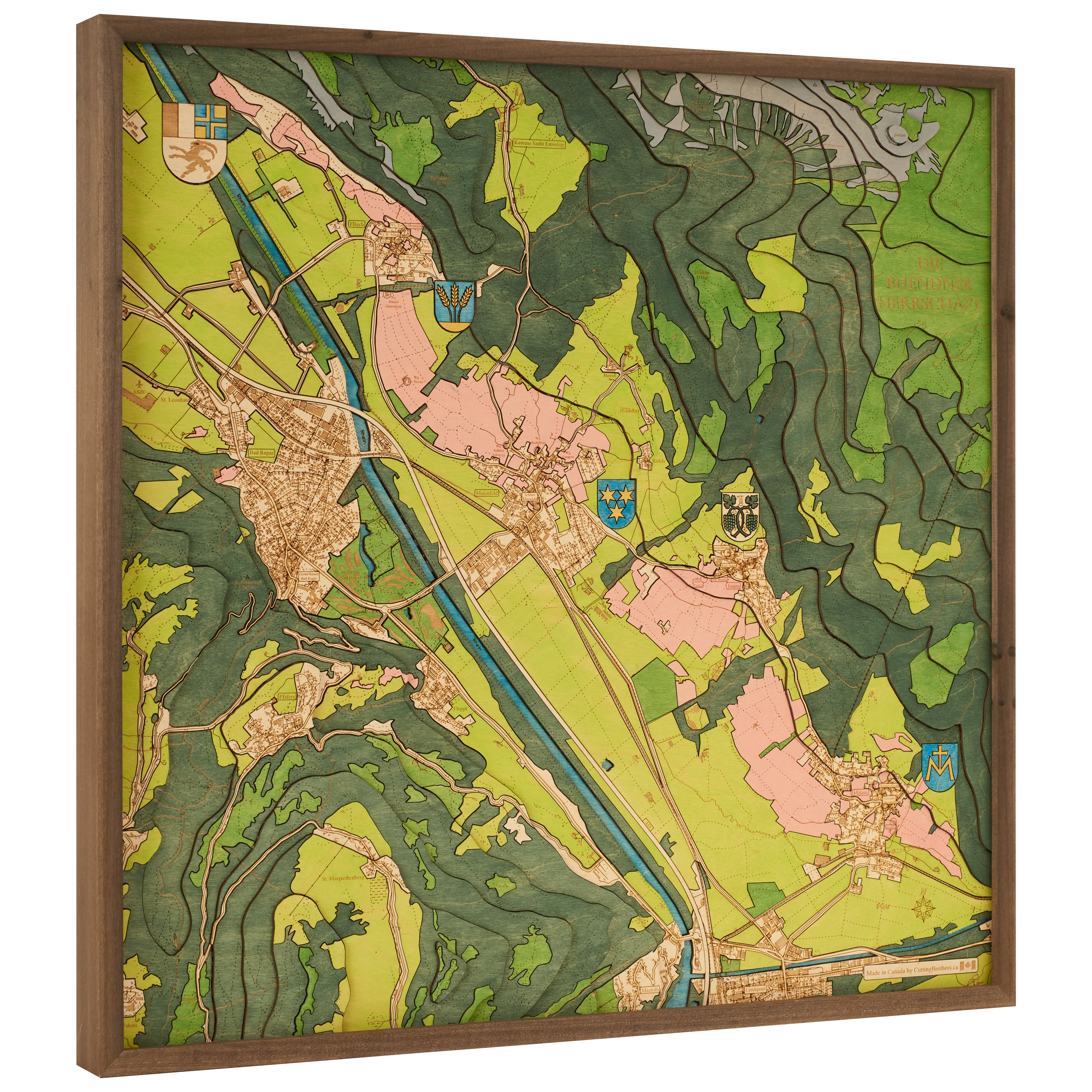 BAD RAGAZ - 3D Holz Wandkarte - Version L - lieferbar ab Oktober 2025