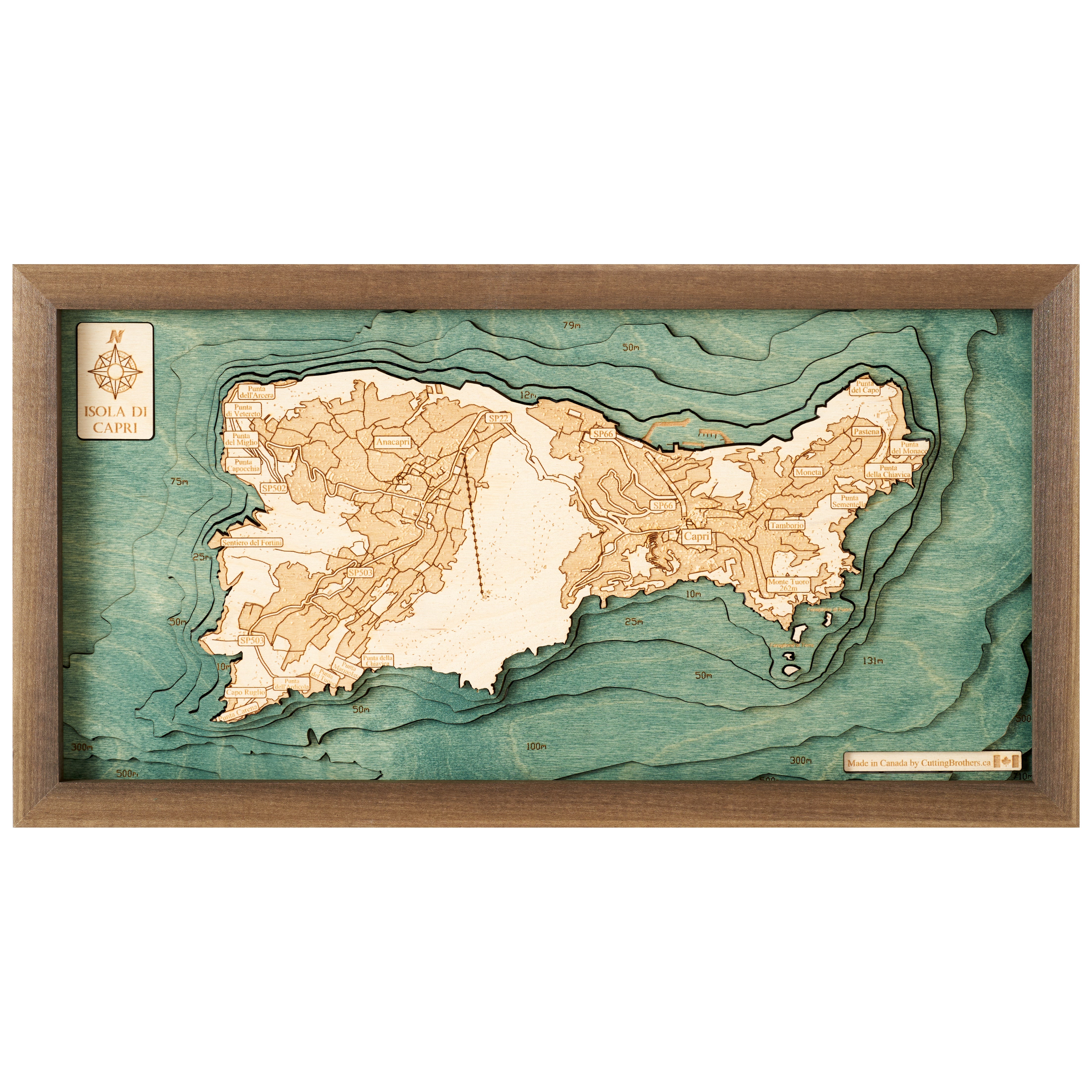 CAPRI 3D Holz Wandkarte - Version S