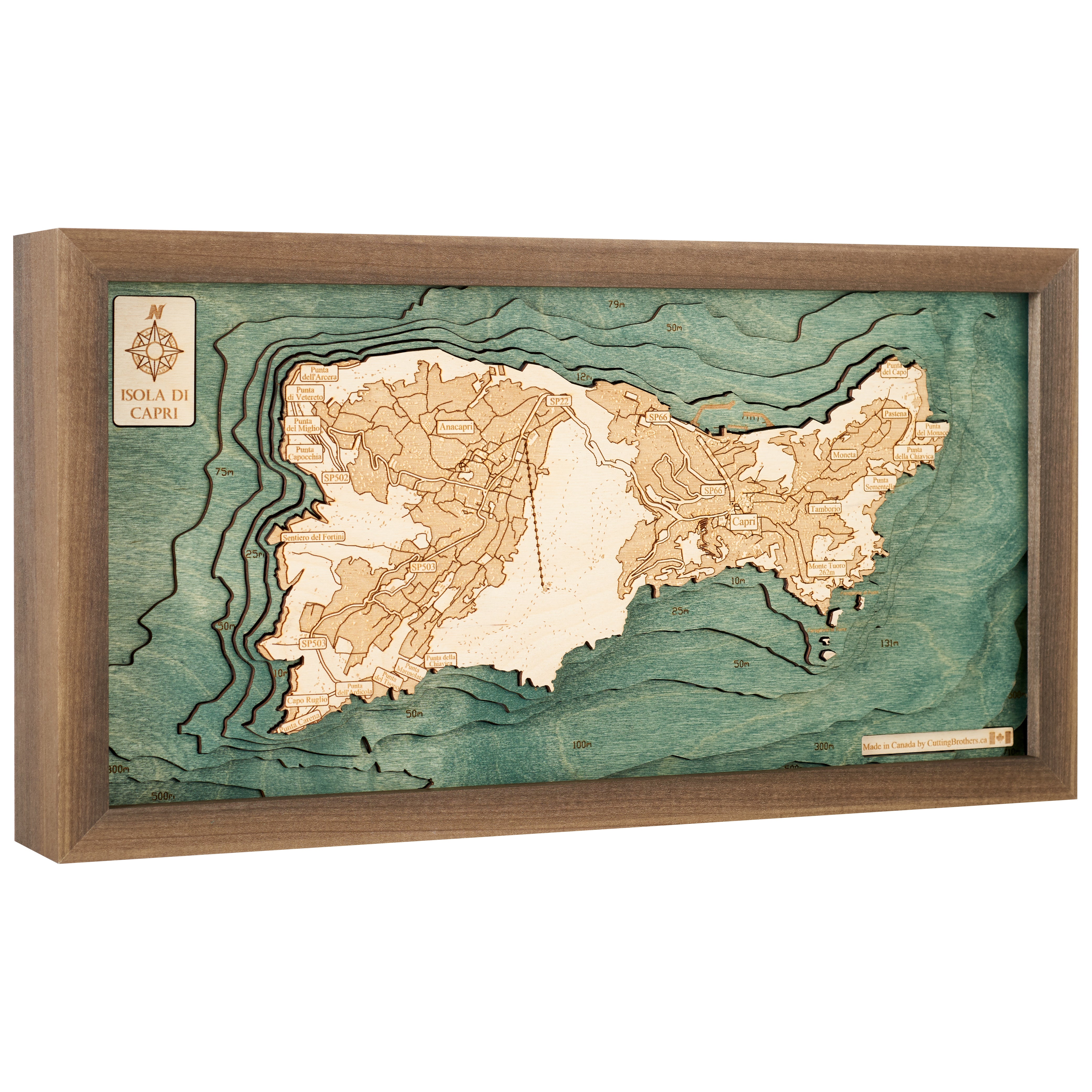 CAPRI 3D Holz Wandkarte - Version S
