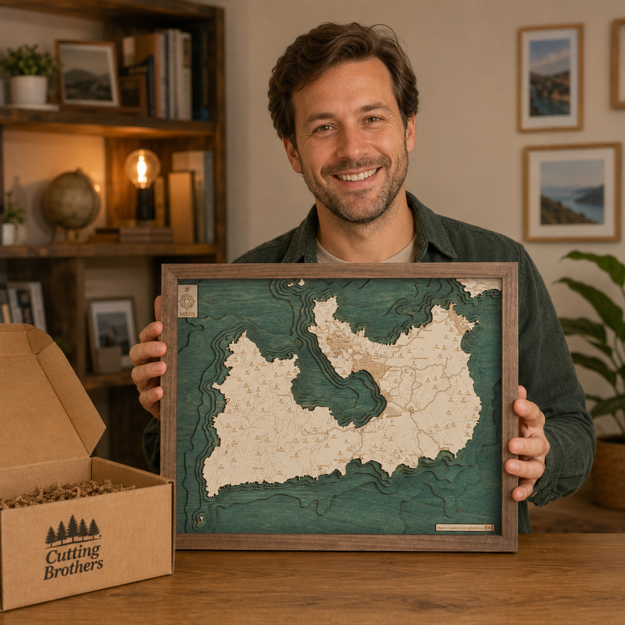 MILOS -  3D Holz Wandkarte - Version S