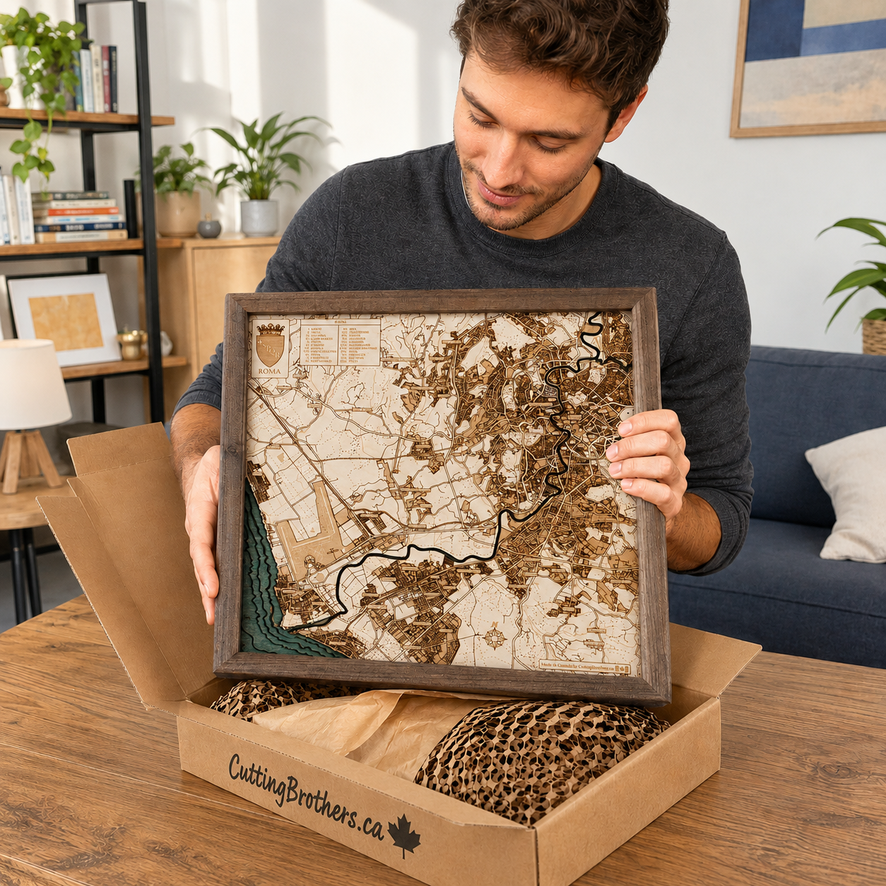 ROM 3D Holz Wandkarte - Version S