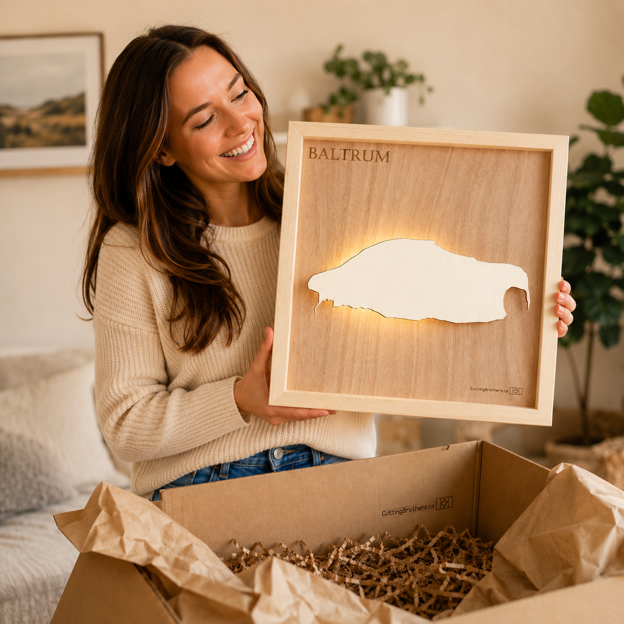 BALTRUM 3D Holz INSEL LICHT KARTE (LED)