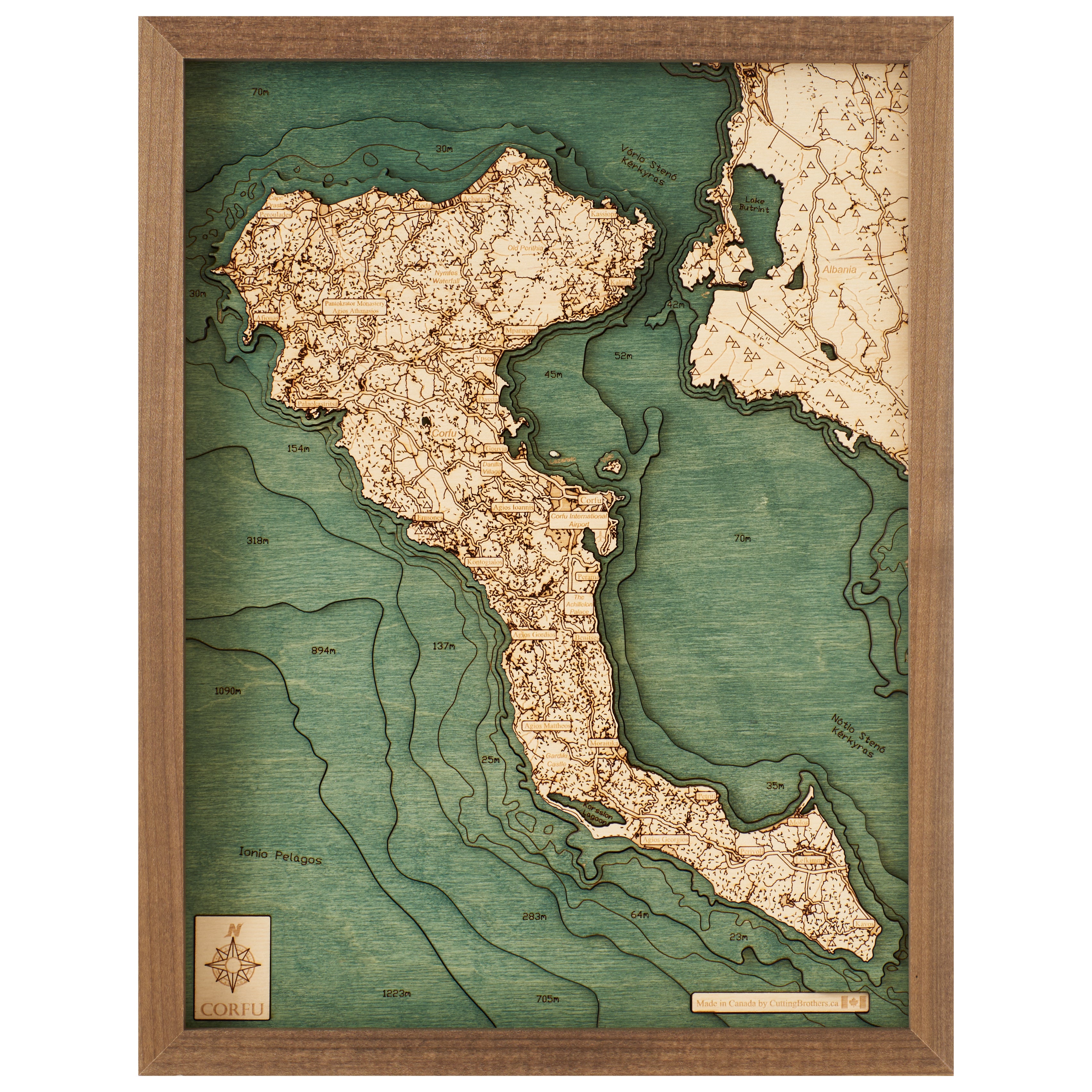 GREECE 3D Wooden Wall Map - Version S 