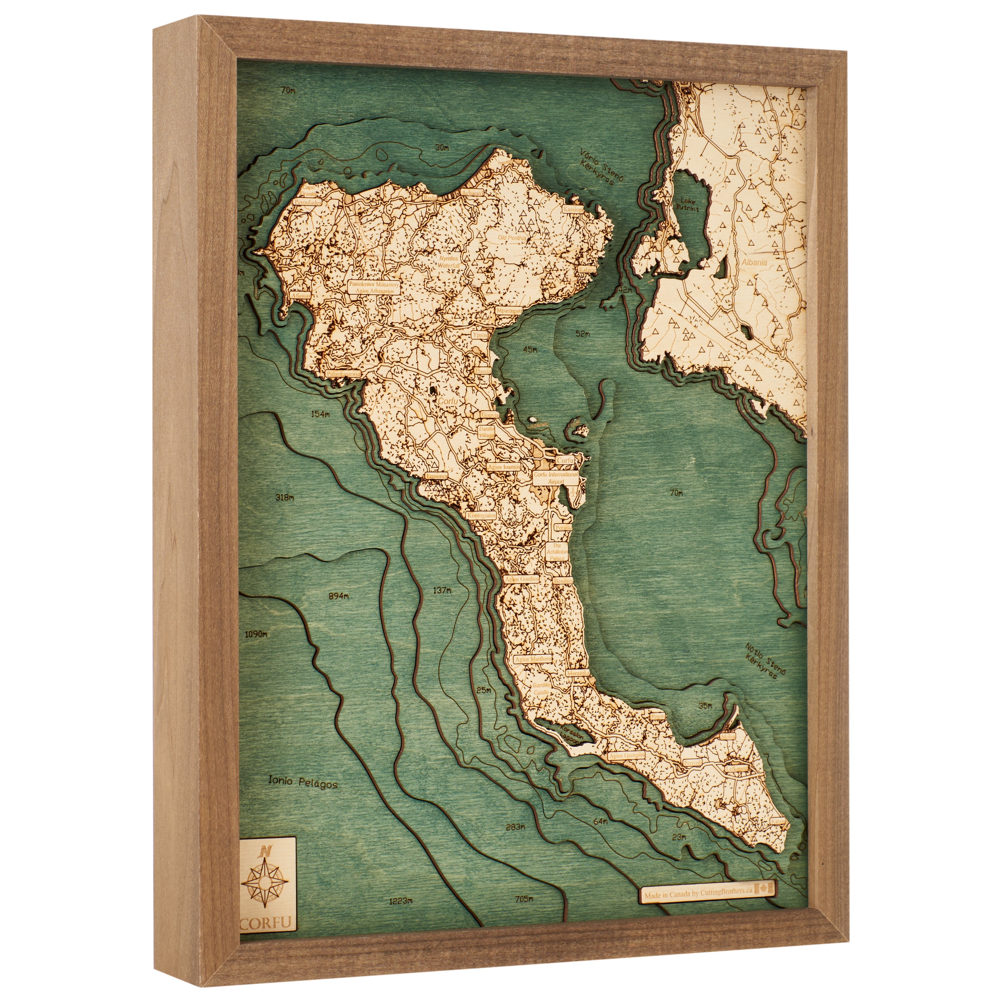 GREECE 3D Wooden Wall Map - Version S 