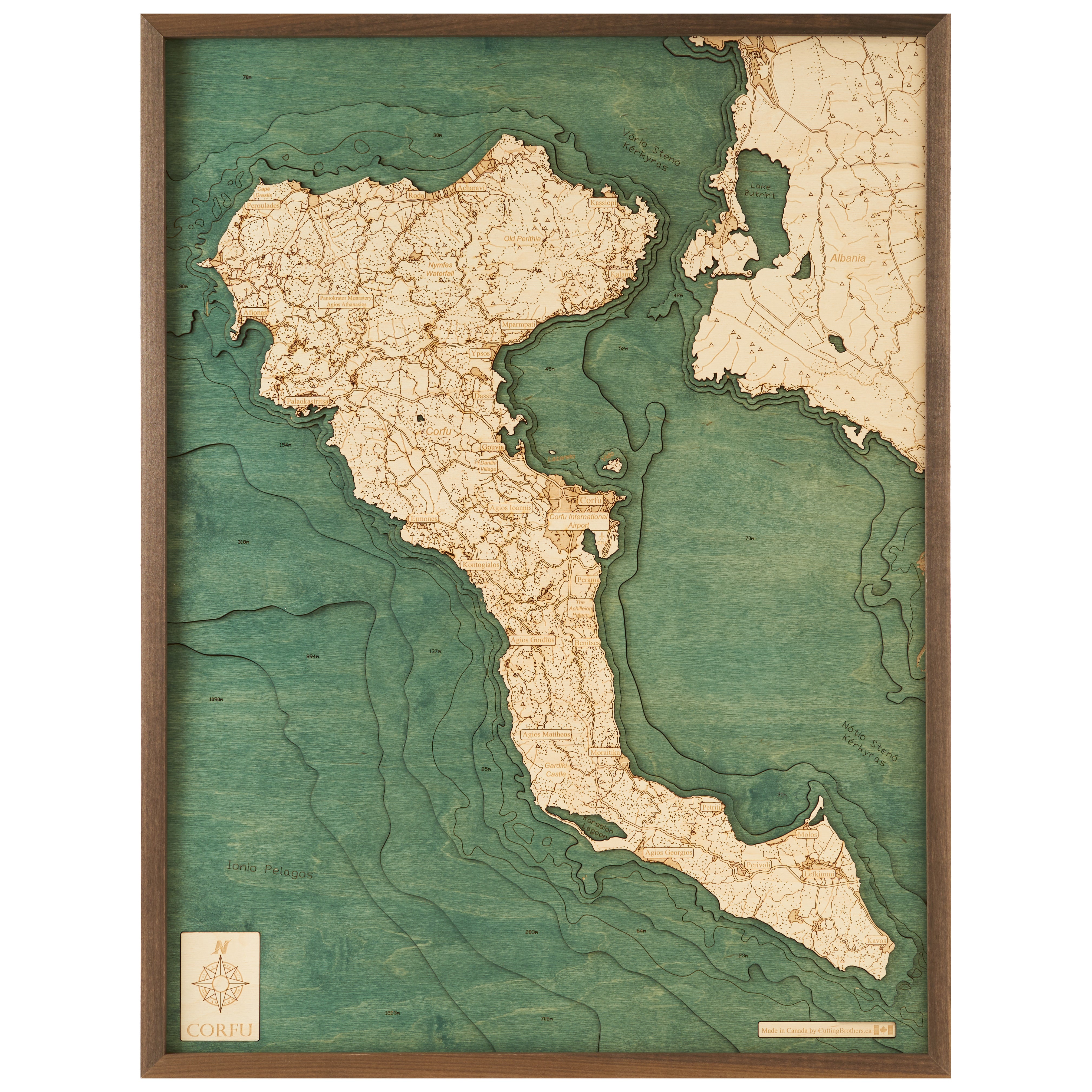GREECE 3D Wooden Wall Map - Version L 