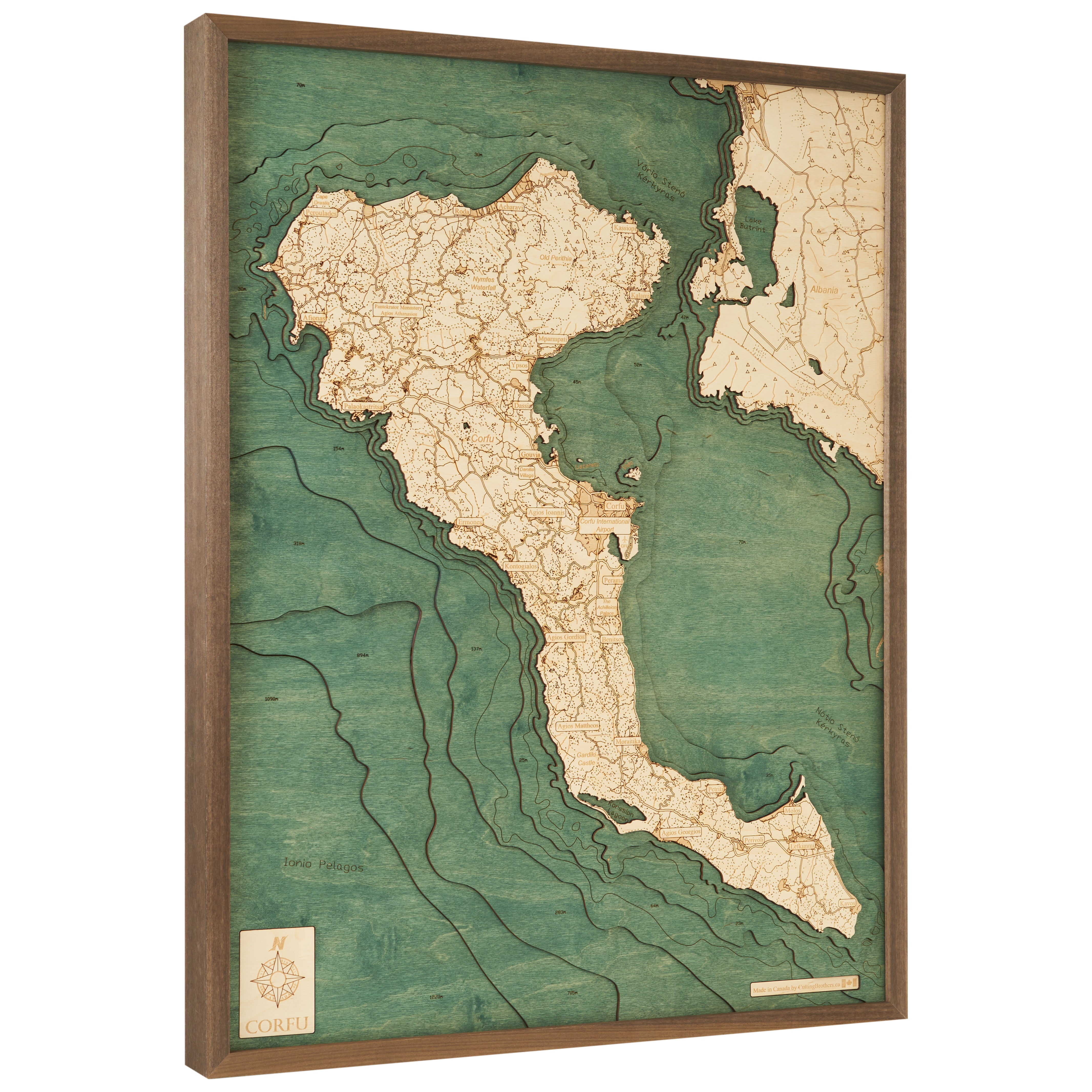 GREECE 3D Wooden Wall Map - Version L 
